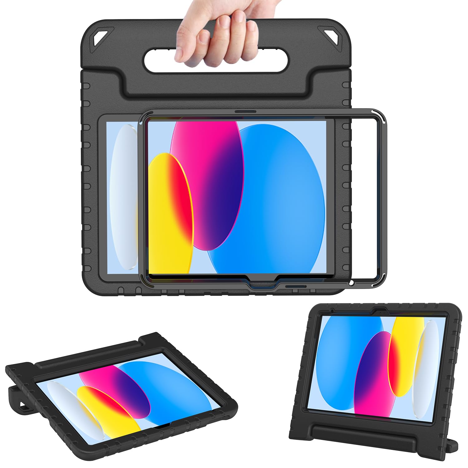 Avawo Ipad 10Th Generation Kids Case 2022 (10.9 Inch) Case With Built In Screen Protector, Shockproof, Portable Handle Stand Pro