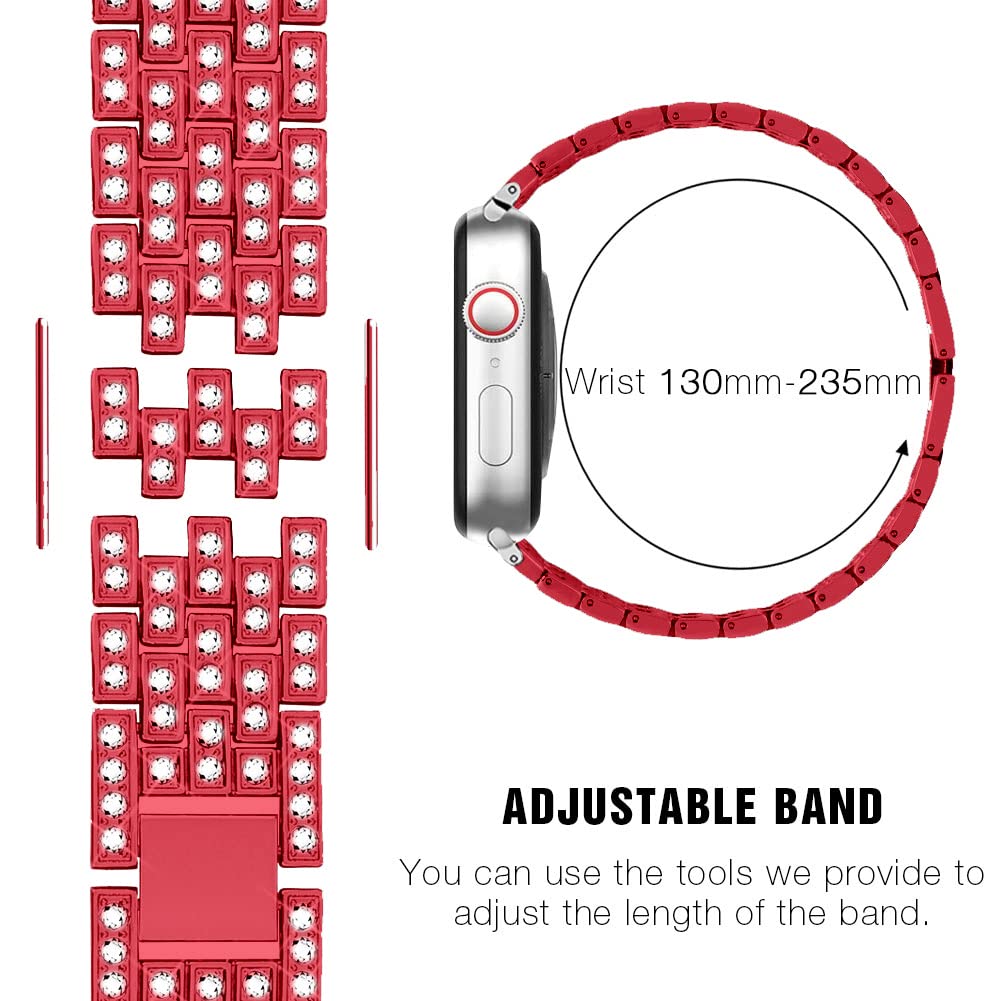 Supoix Compatible With Apple Watch Band S10 46Mm + Case, Women Jewelry Bling Diamond Replacement Strap & Soft Tpu Case For Iwatc