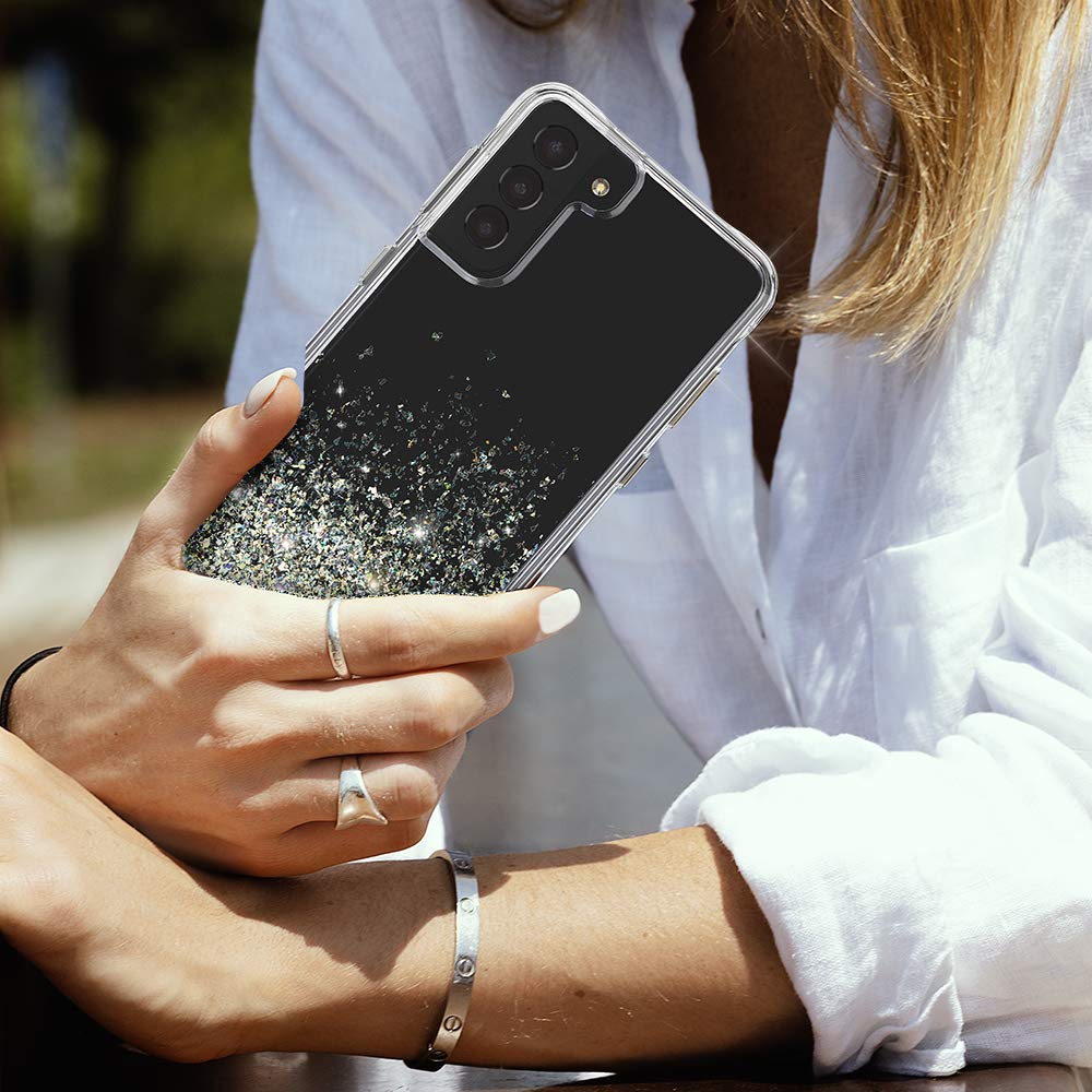 Case Mate Samsung Galaxy S21 Case   6.2'' Twinkle Ombre Stardust   10Ft Drop Protection With Wireless Charging   Luxury Bling Gl