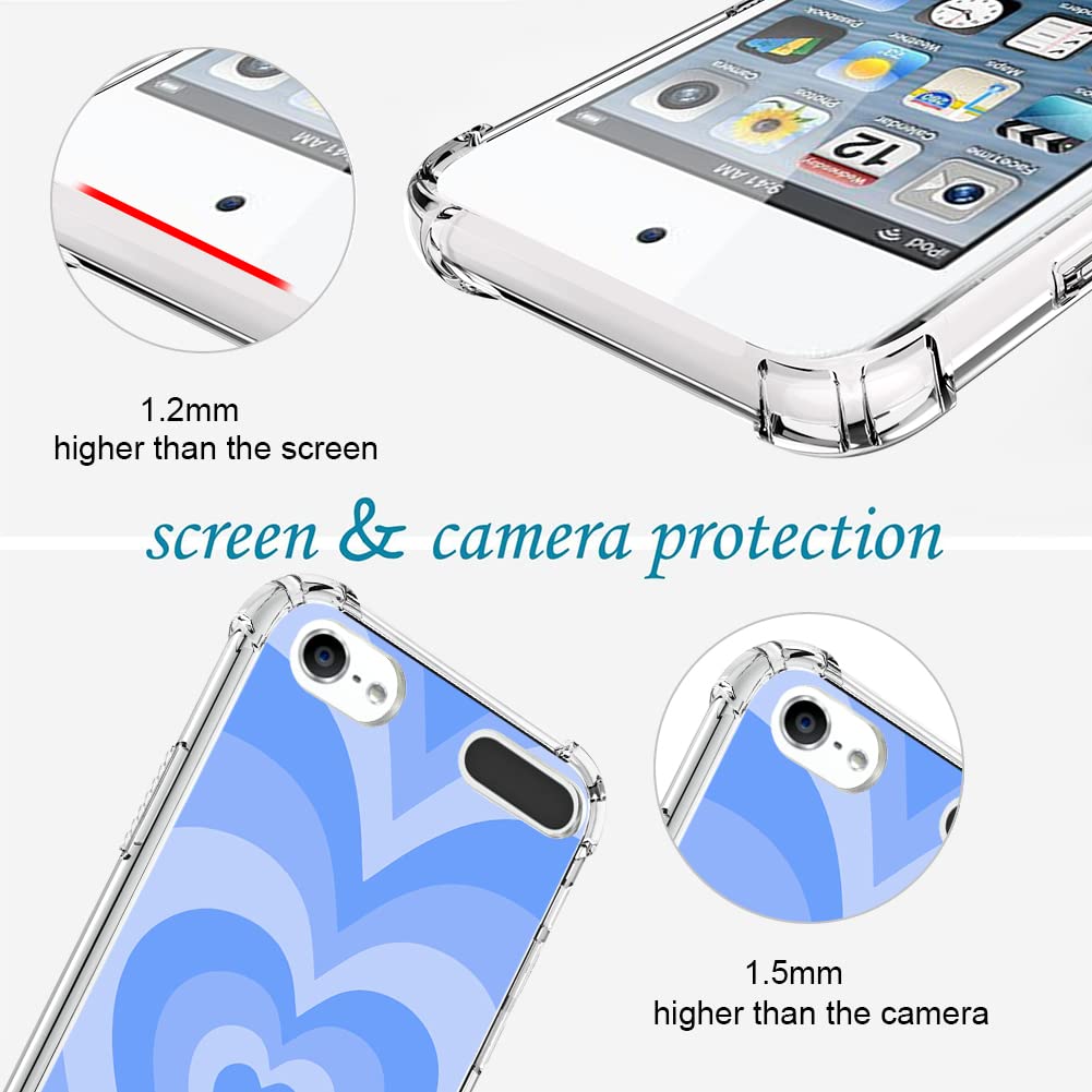Ook Compatible With Ipod Touch5/6/7 Generation Case Ring Holder For Girls Woman,Soft Tpu Bumper Pc Back Shockproof Protective Ca