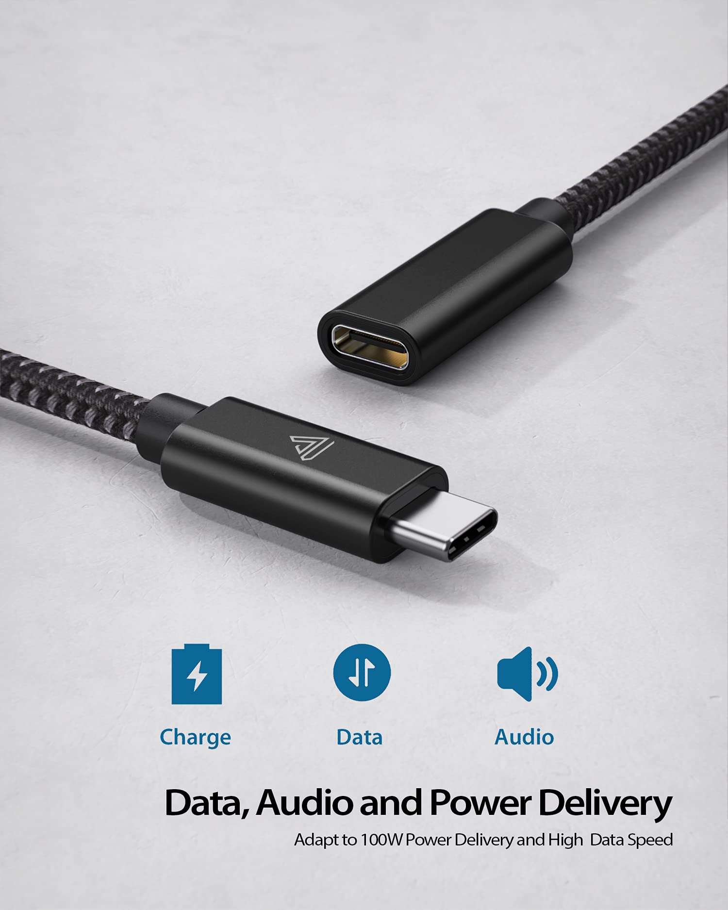 Faracent Usb Type C Extension Cable (5Ft/1.5M), Usb C 3.1(5Gbps) Male To Female Extension Charging & Sync Compatible With Switch, Macbook Air M2/ M1/ Pro, Ipad Pro/Air Dell Xps Surface Book Black