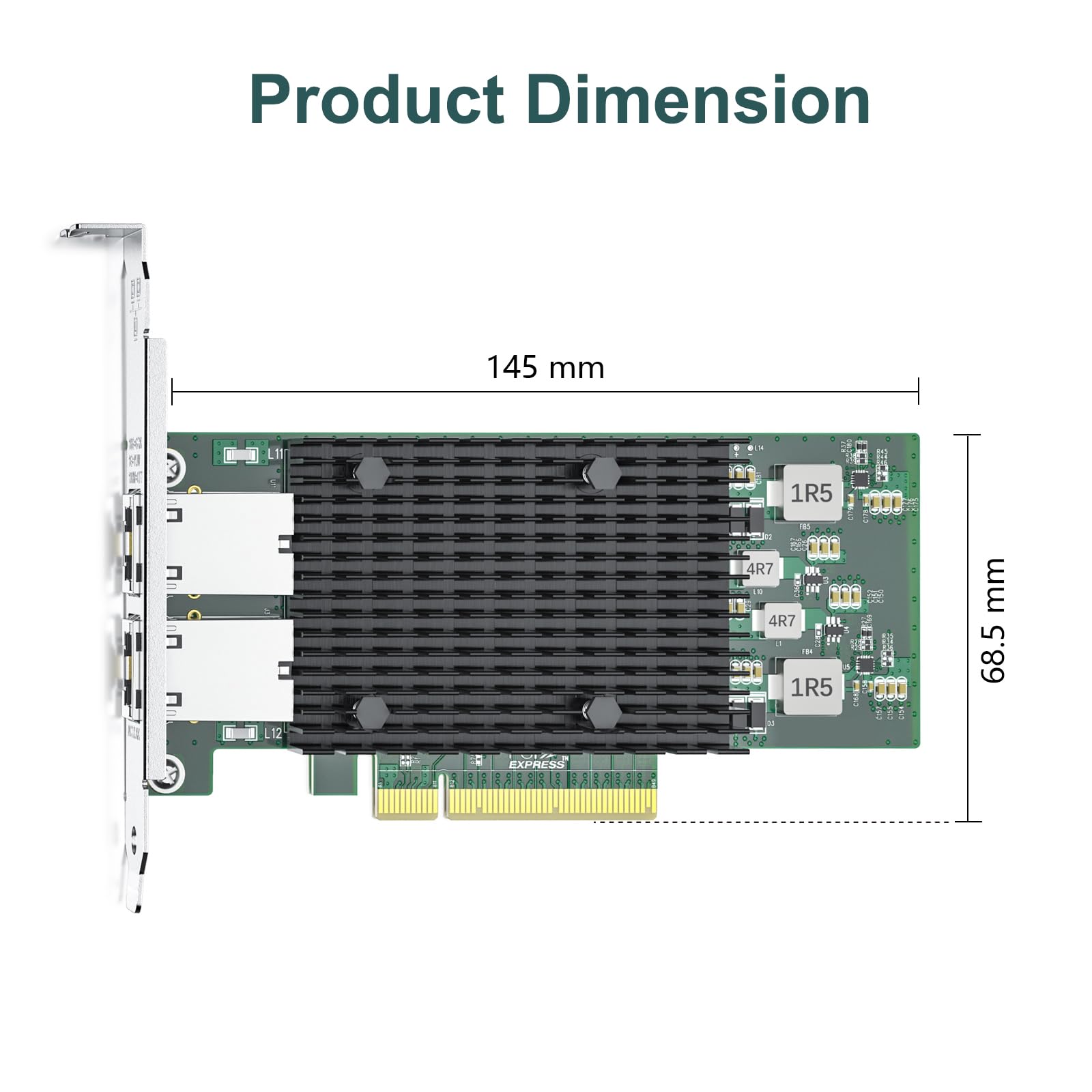 10Gb Nic Dual Rj45 Port Pcie Network Card With Intel X540 At2 Controller, 10G Ethernet Converged Network Lan Adapter, Support Wi
