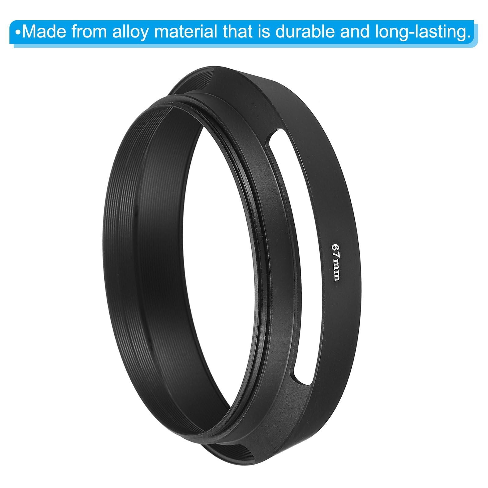 Patikil 67Mm Lens Hood, Standard Vented Matte Surface Anti Reflective Inside Hood With Cleaning Cloth For Camera Lens, Black For