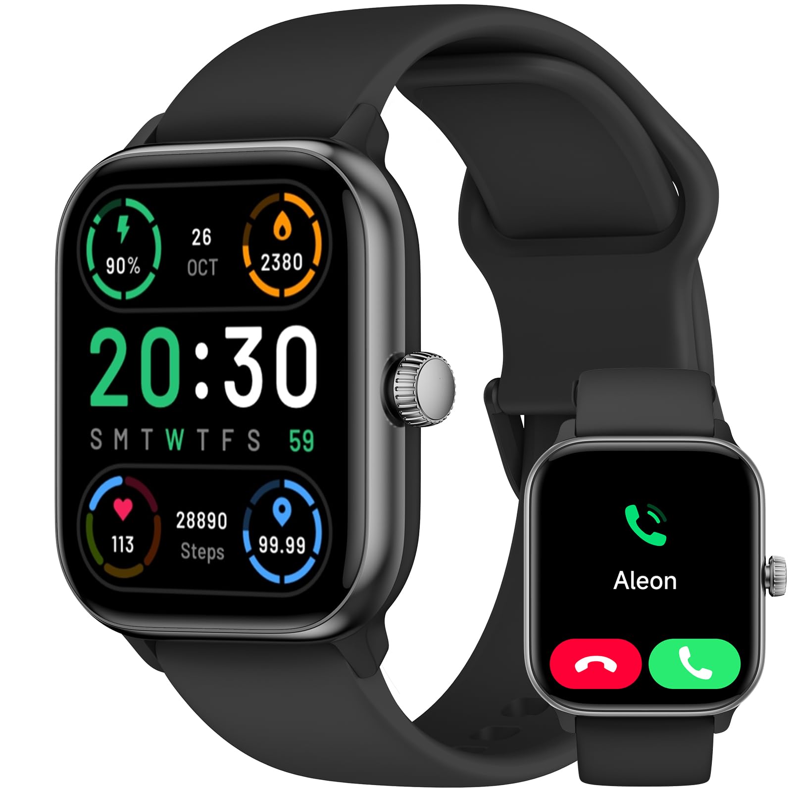 Smart Watch for Men Women with Bluetooth Call,Alexa Built-in Smartwatch, Fitness Watch with Sleep Heart Rate SpO2 Monitor,100+ S