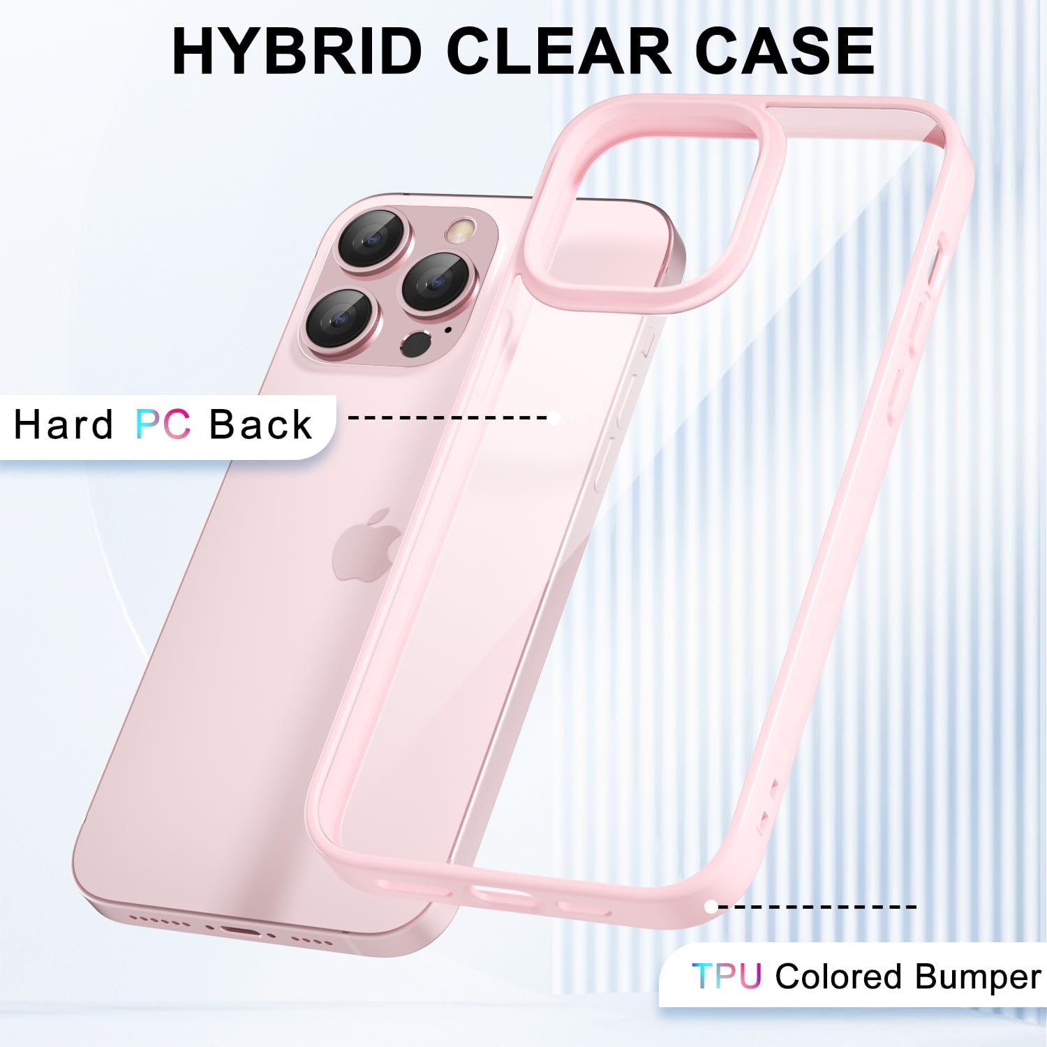 Loeoel For Iphone 14 Pro Case Clear, Transparent Hybrid 14 Pro Phone Case [Hard Plastic & Soft Silicone Bumper] Acrylic Non Yell