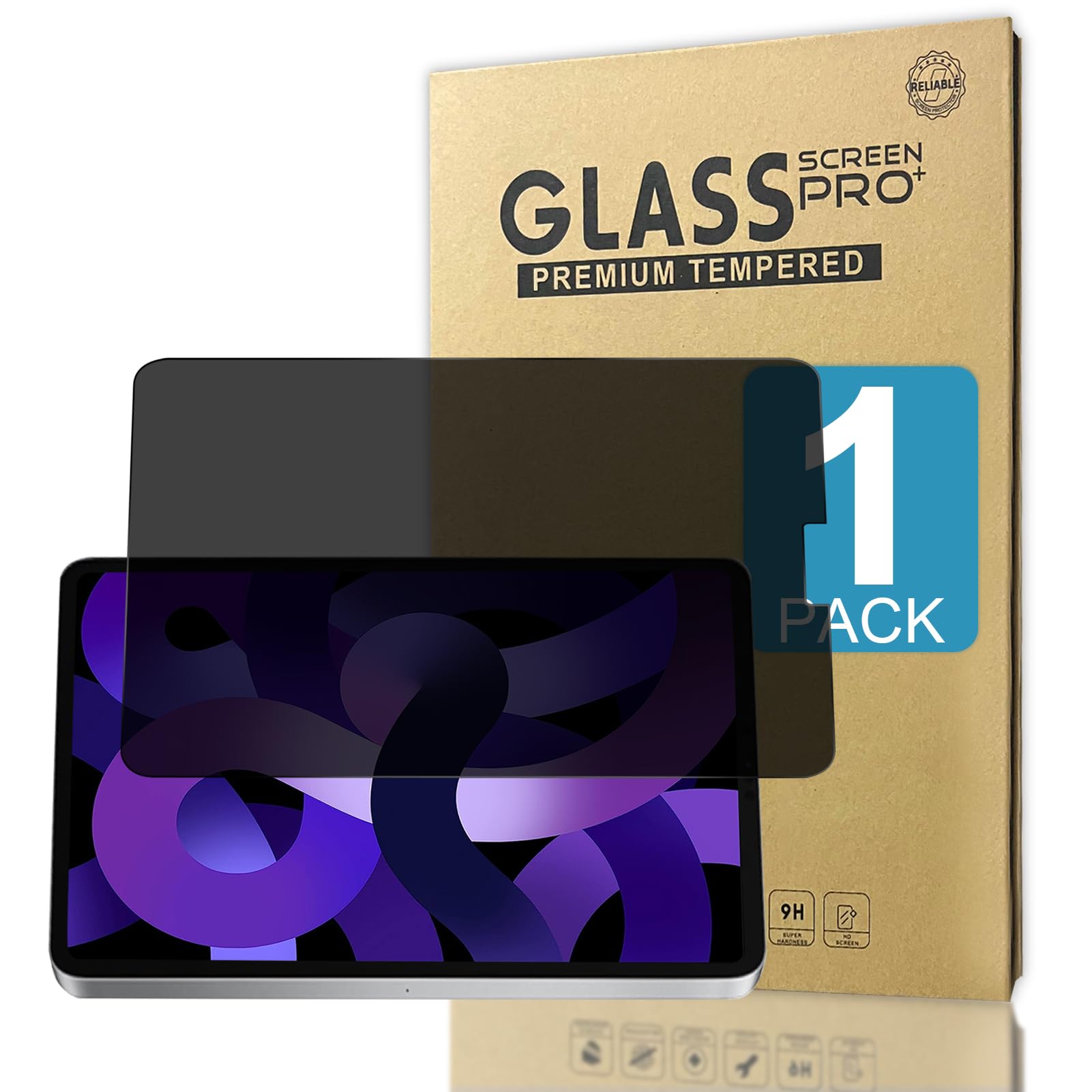 Lapocover Privacy Screen Protector For Ipad Air 5Th/4Th 10.9 Inch, 2022/2020 Model,Tempered Glass Privacy Screen Protector With