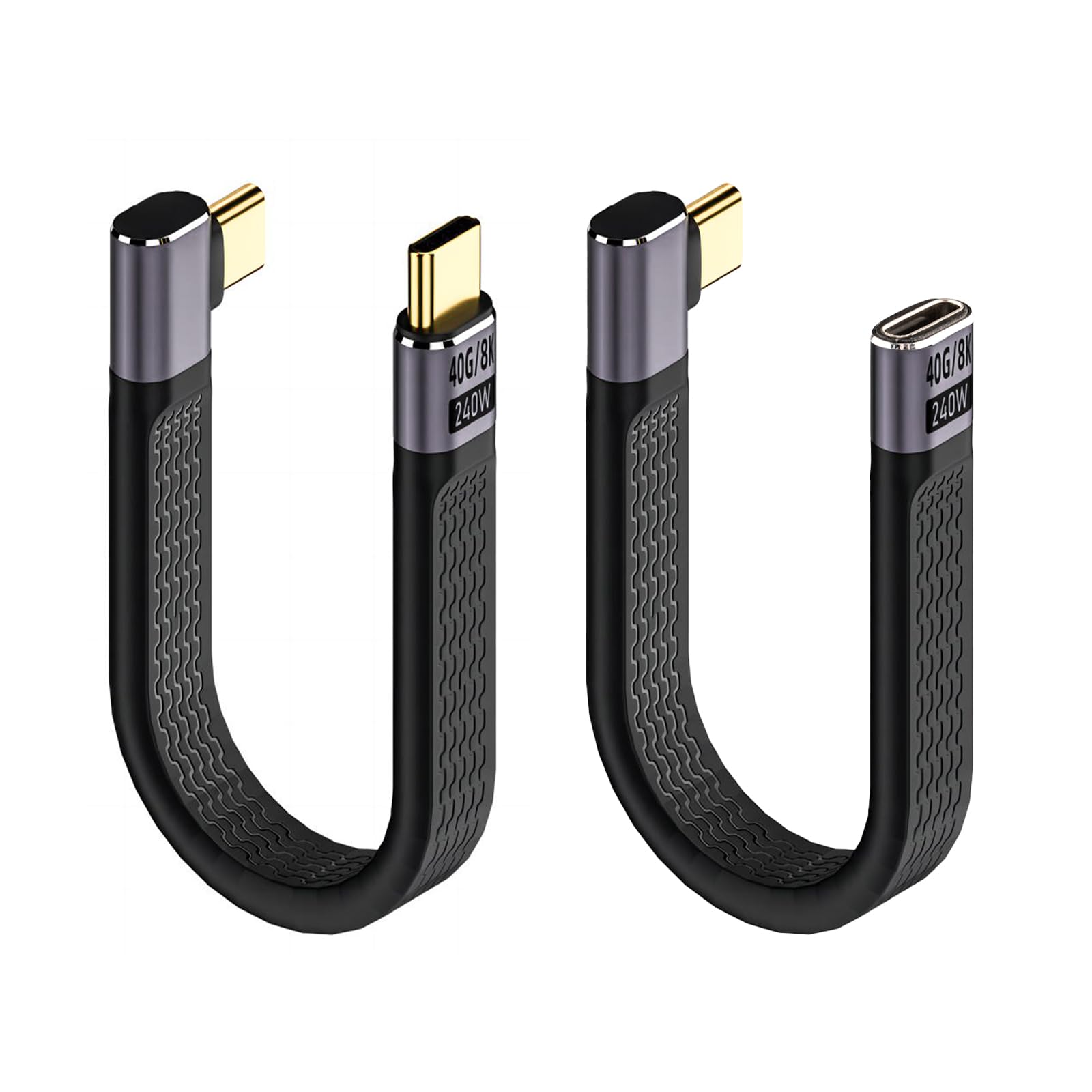 Leehitech Short Usb C To Usb C Cable, Usb C4.0 90 Degree 40Gbps 240W 8K Cable For Iphone 15/15 Plus/15 Pro/15 Pro Max,Samsung S2