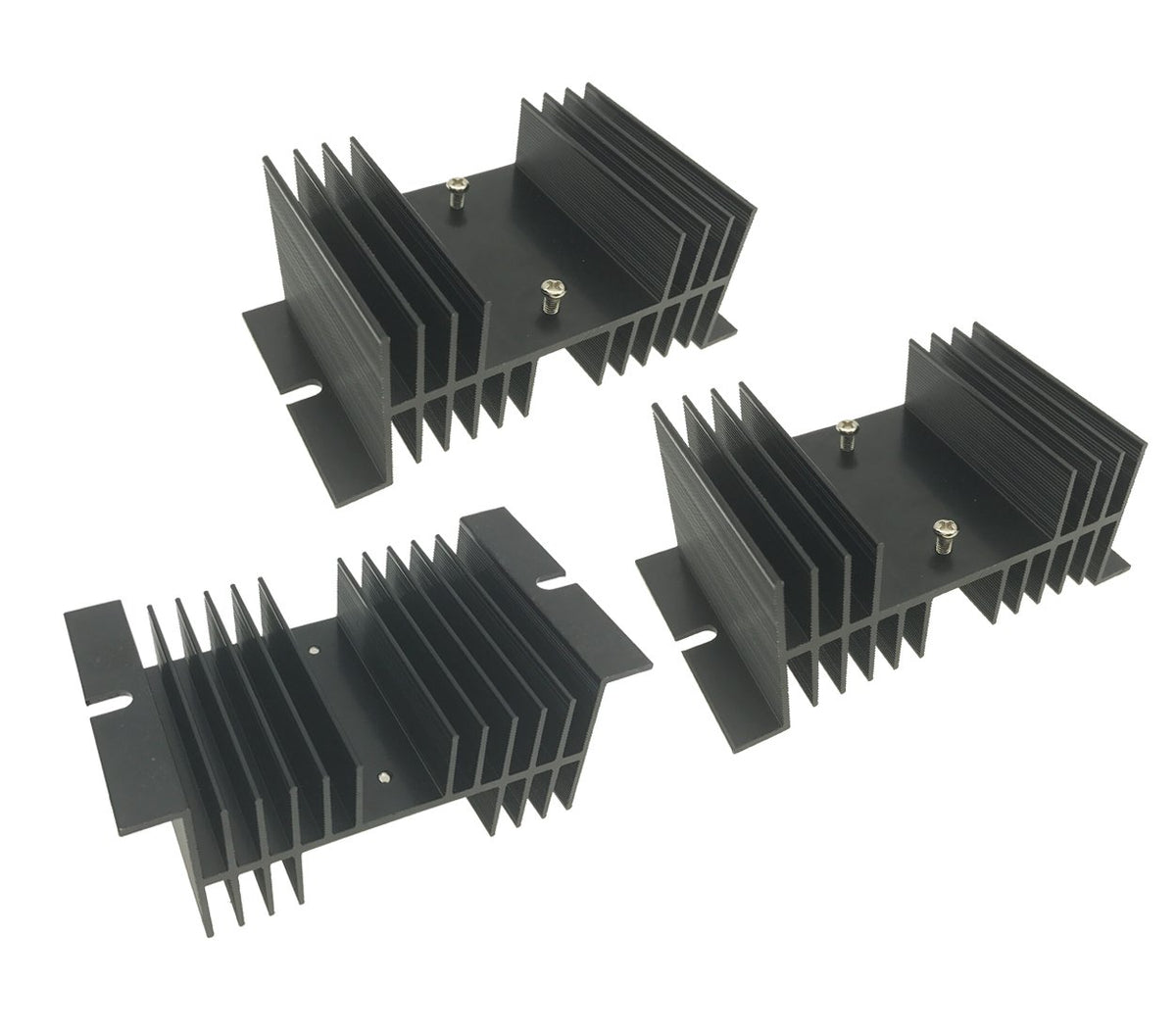 Saim Aluminum Heatsink Heat Dissipation Sink For Solid State Relay Ssr Black 3 Pcs