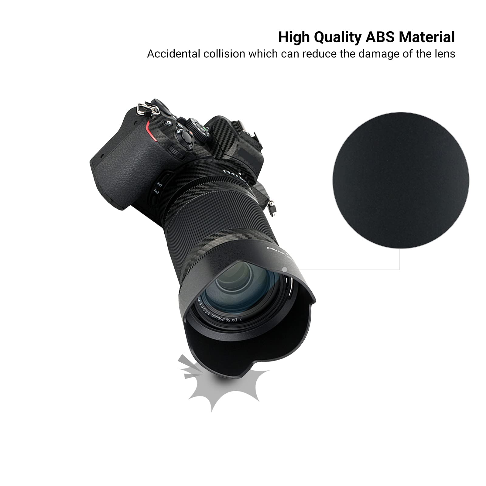 Lens Hood For Nikkor Z Dx 50 250Mm F4.5 6.3 Vr, Nikkor Z 50Mm F/1.8 S Lens, Reversible Lens Shade Replace Nikon Hb 90A And Hb 90