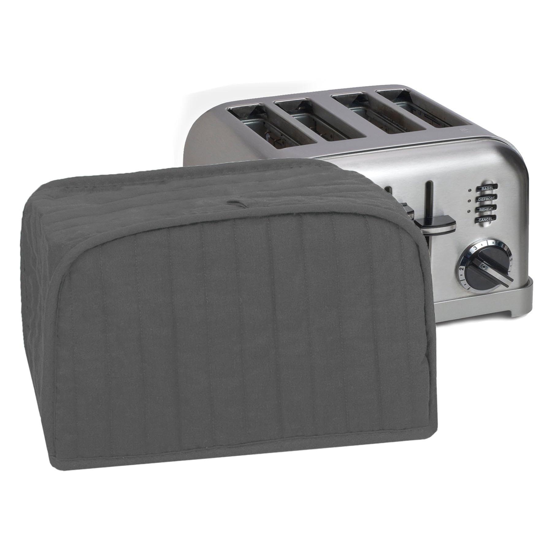 RITZ Premium Universal Four Slice Toaster Cover, 11.25 x 7.25 x 10.5, Polyester and Cotton Quilted, Fingerprint Protector, Super