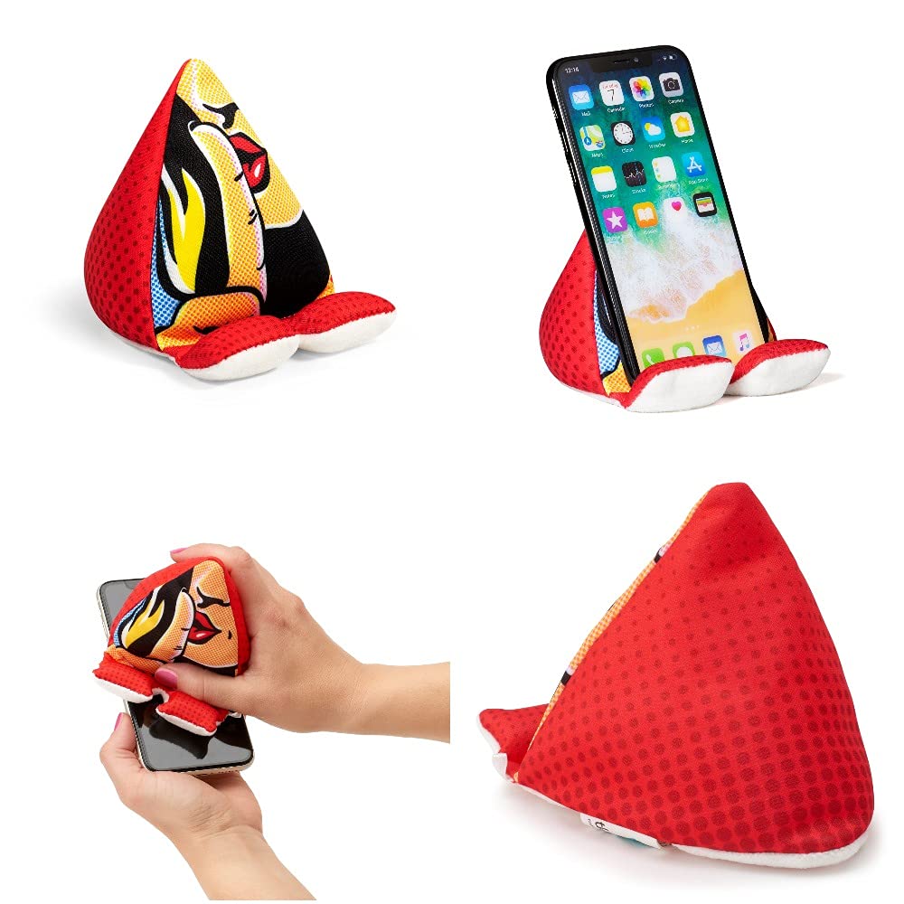 Gifts for Readers & Writers Plusheez Mobile Phone Holder | 2in1 Phone Stand with Micro Fibre Wipe | Screen Cleaner | Phone Stand