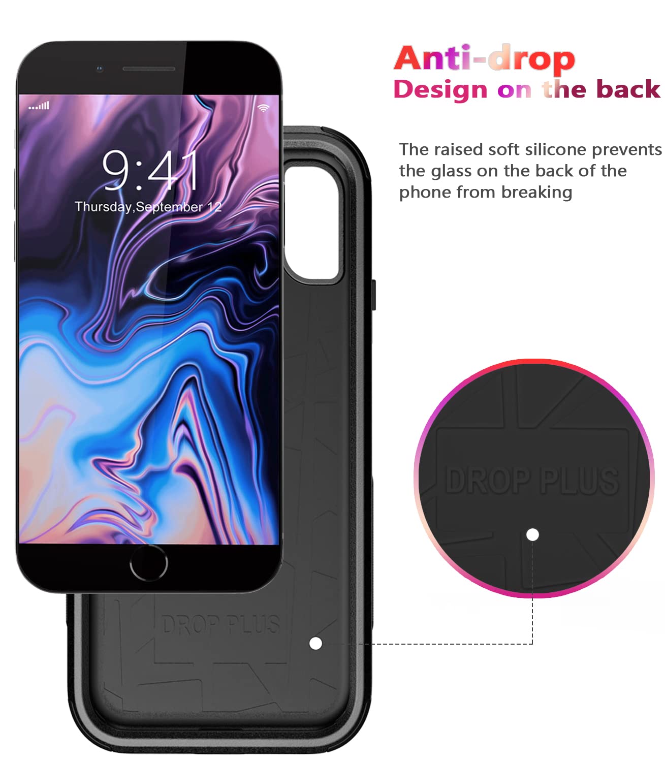 Diverbox Case [Shockproof] [Dropproof] [Dust Proof],Heavy Duty Protection Phone Cover For Apple Iphone 8 Plus & 7 Plus (Black)