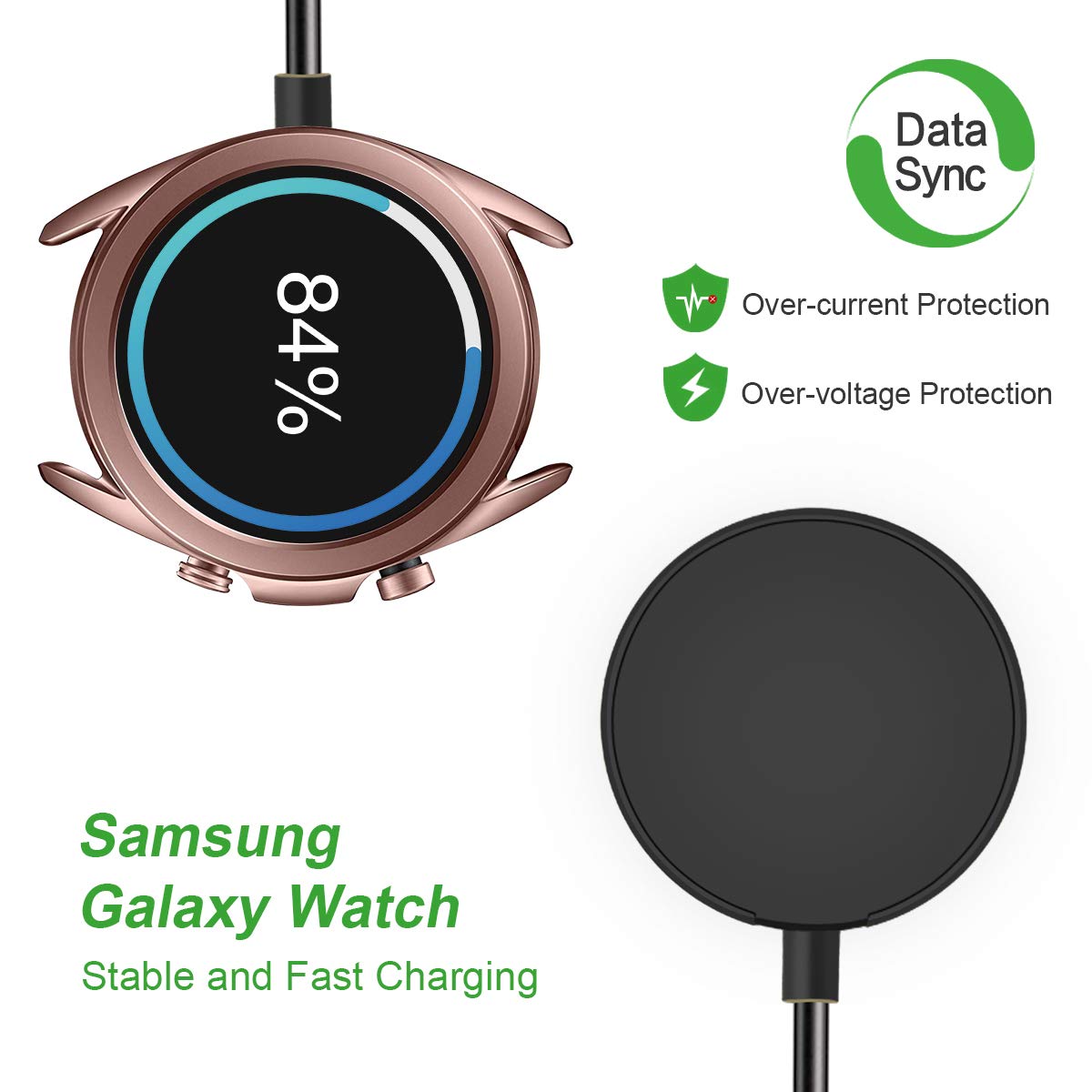 Yijyi Compatible With Samsung Galaxy Watch 6/6 Classic/ 5/5 Pro/4/4 Classic/3/Active 2/Active,1 Pack Replacement Usb Wireless Ch