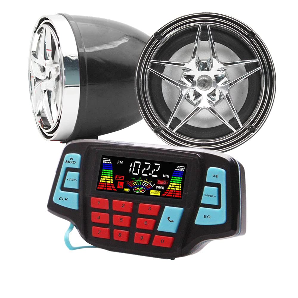 UTV ATV Bluetooth Amplifier Sound System Hand-free Speakers FM USB Audio System Stereo 2.5 Inch Speakers 12V Motorcycle Waterpro