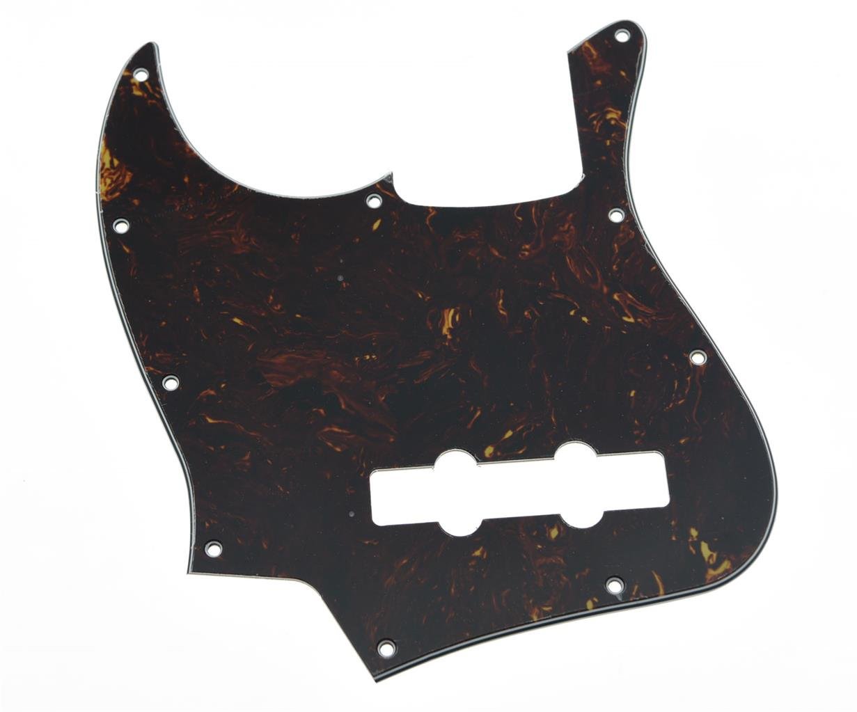 KAISH Lefty 4 String J Bass Style Pickguard Left Handed Bass Pick Guard Scrach Plate for Jazz J Bass Dark Tortoise