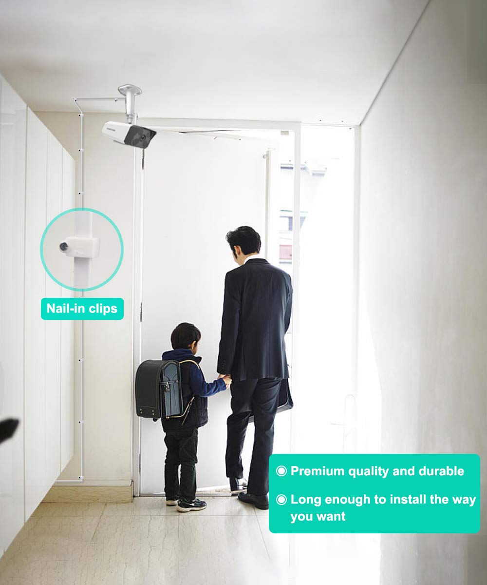 Itramax 20Ft 12V Dc Extension Cable (2 Pack),Dc 2.1Mm X 5.5Mm 5521 Power Supply Adapter Flat Extender Cord,Female To Male Wire F