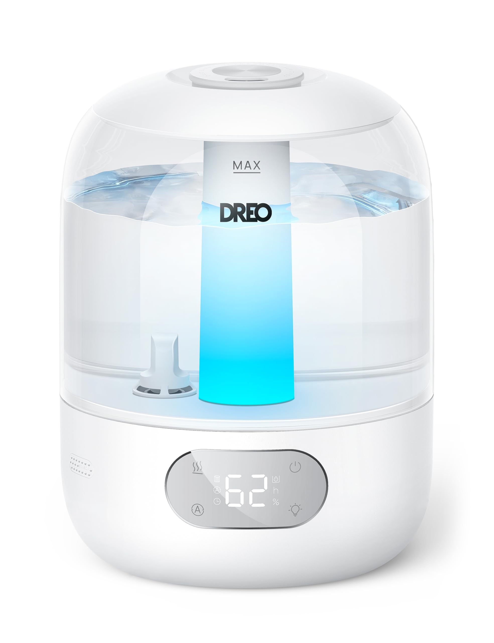 Dreo Humidifiers for Bedroom, 3L Top Fill 30H & 26dB Quiet Runtime for Large Room, Cool Mist Ultrasonic Humidifier with Humidity