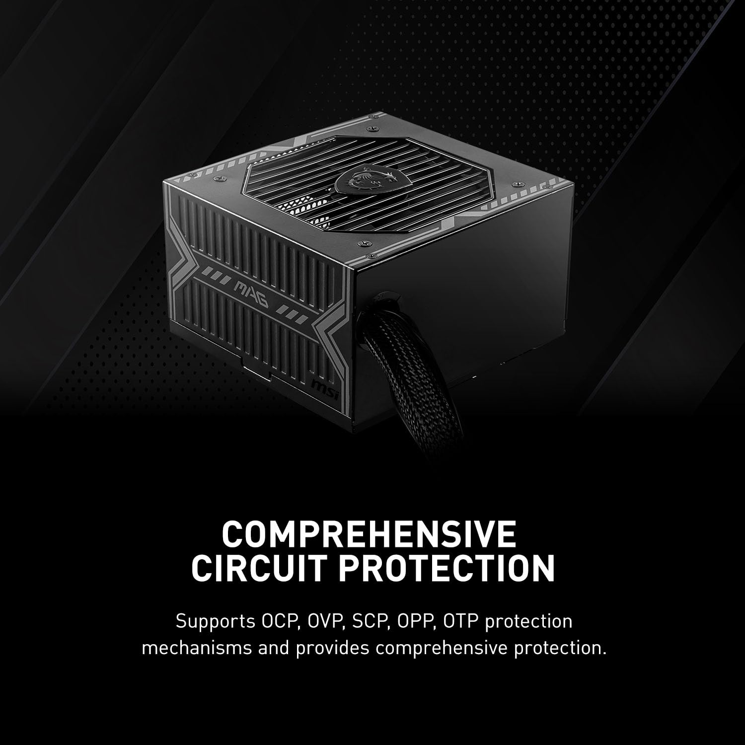 Msi Mag A550Bn, Non-Modular Compact 550W Power Supply, 80+ Bronze, Low-Noise Fan, Active Pfc Design, 5 Year Warranty