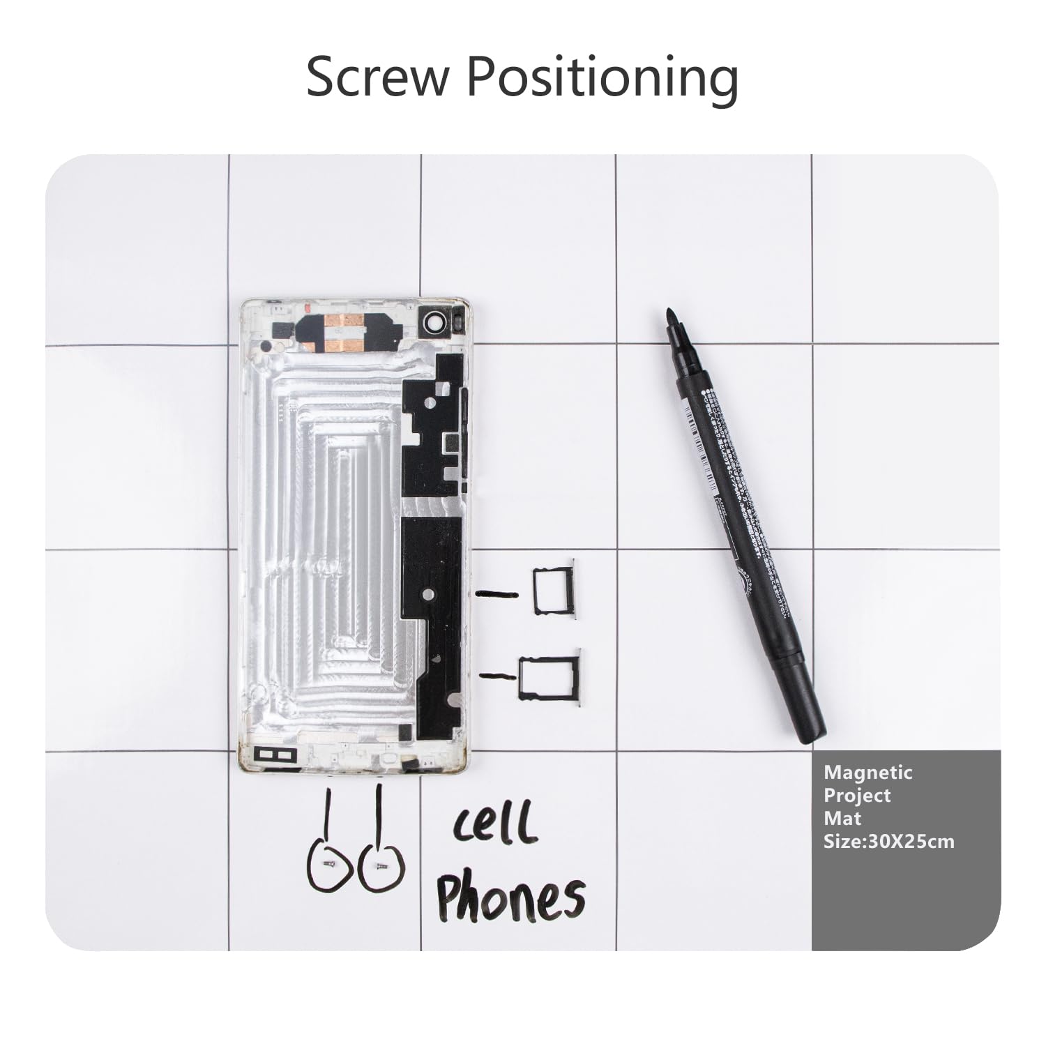 Magnetic Project Mat Showpin Magnetic Mat For Screws With Dry Erase Pen   Large Size Magnetic Pad Preventing Small Screws From G