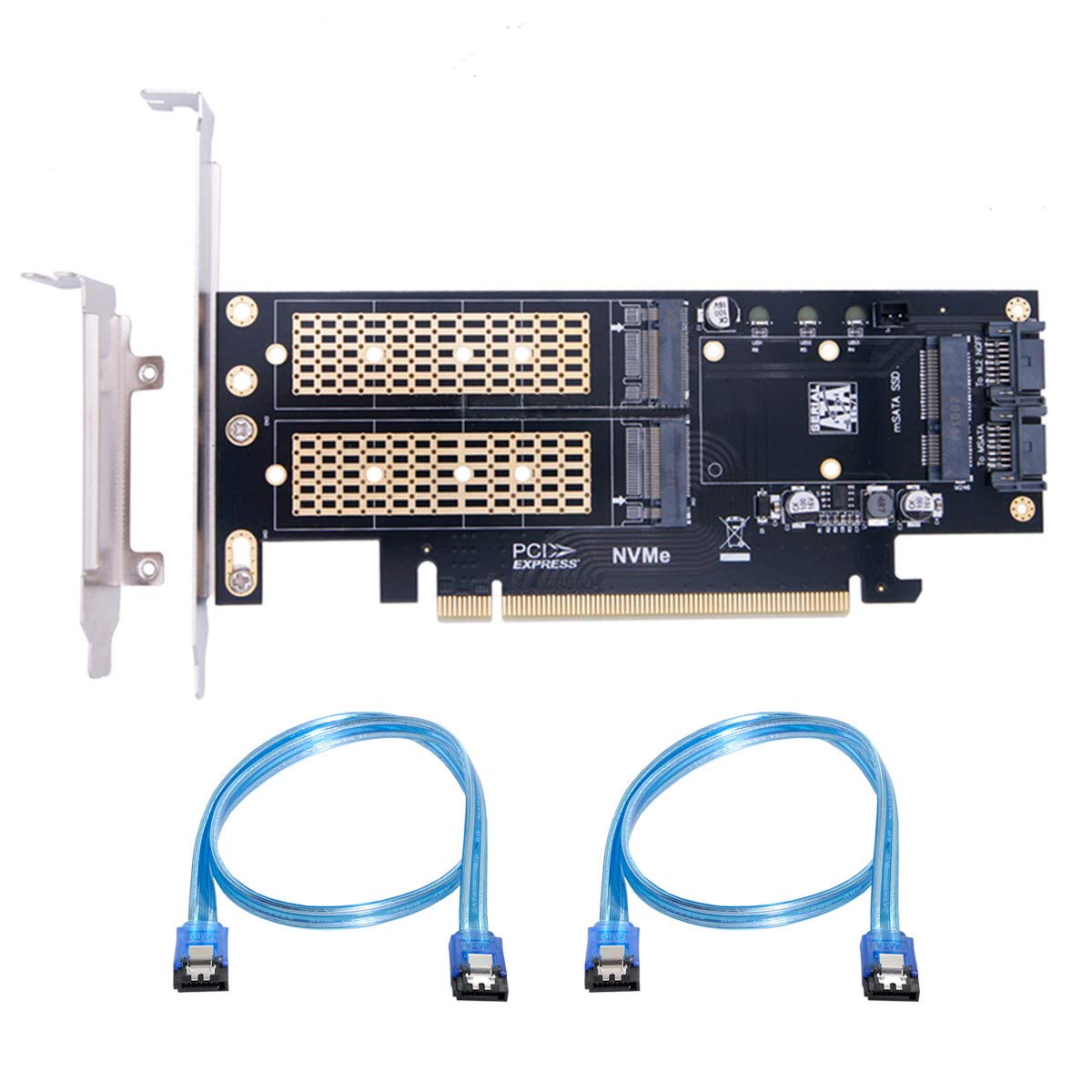 Xiwai Pci Express Pci E 3.0 & Dual Sata To Ngff Nvme Msata M Key B/M Key Ssd Card Adapter 3In1