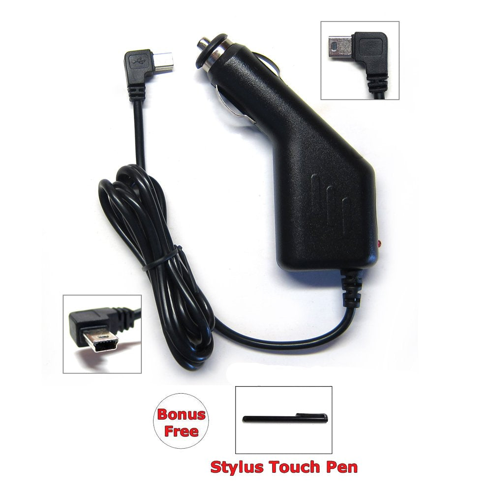 Ramtech Dc 12V 2A Universal Car Charger Power Adapter Cable Cord For Gps + Bonus Stylus Pen, Compatible With Gps Nuvi 50 50Lm 52