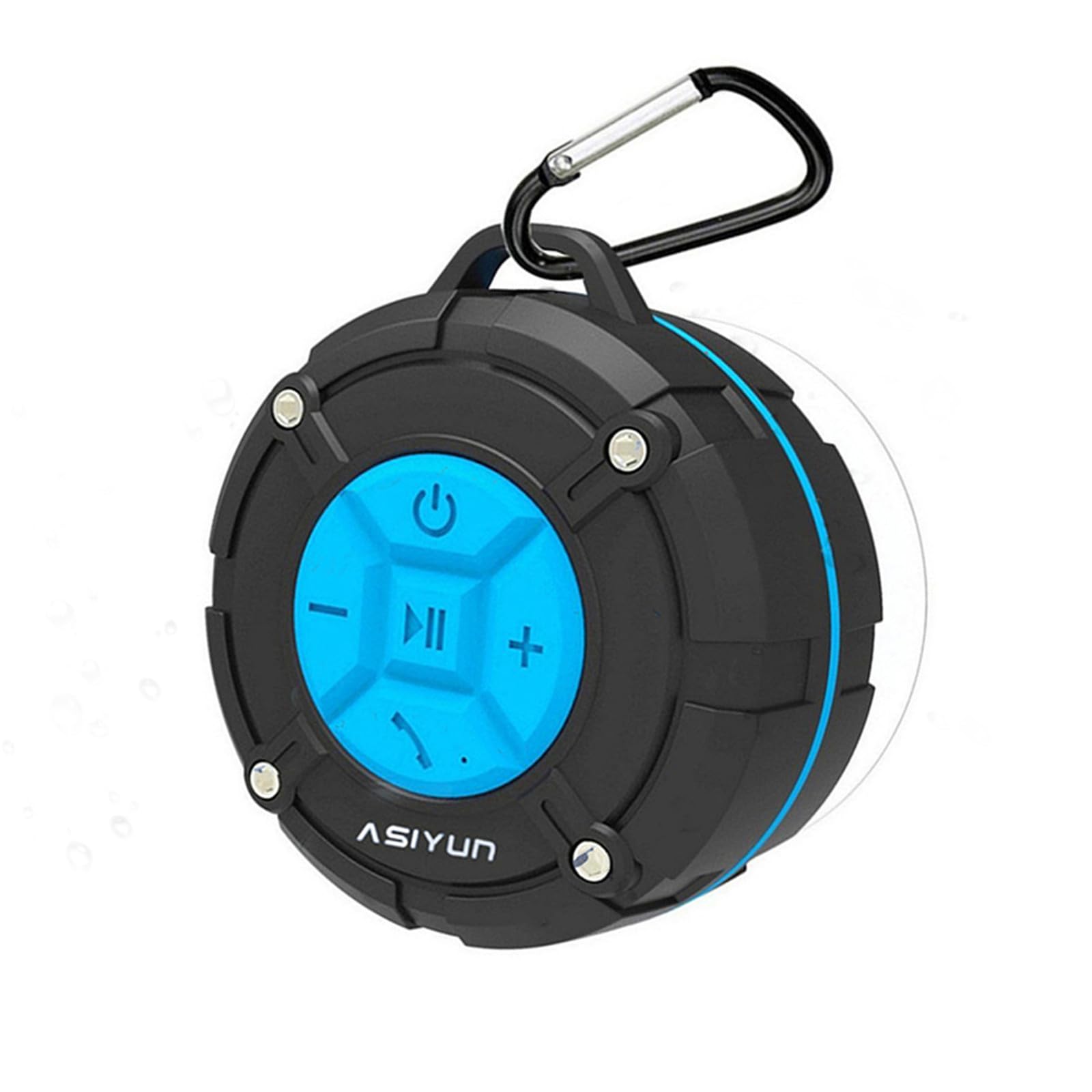ASIYUN Shower Speaker, IPX7 Waterproof Bluetooth Speaker, Loud HD Sound, Portable Wireless Speaker with Suction Cup & Sturdy Hoo