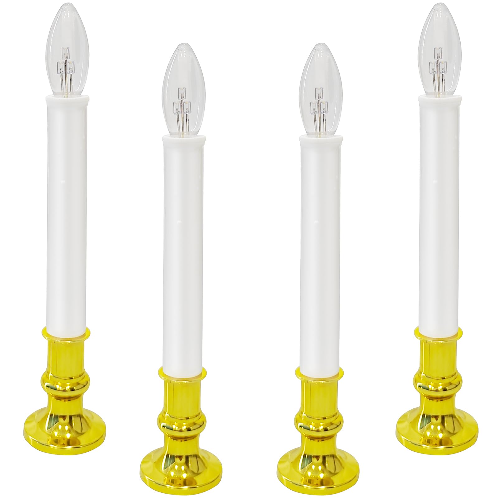 Sunsgne Battery Operated Window Candles, 4 Pack Christmas Window Candles Battery Operated With Auto Timer, Flameless Candles Bat