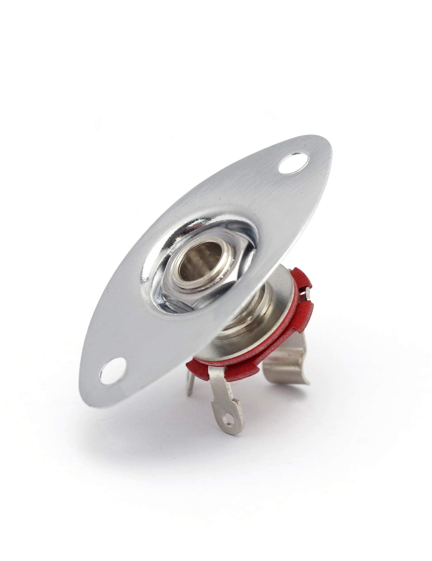 Metallor Oval Output Input Jack Plate Socket With Screws For Strat Tele Style Electric Guitar Parts Replacement Chrome.