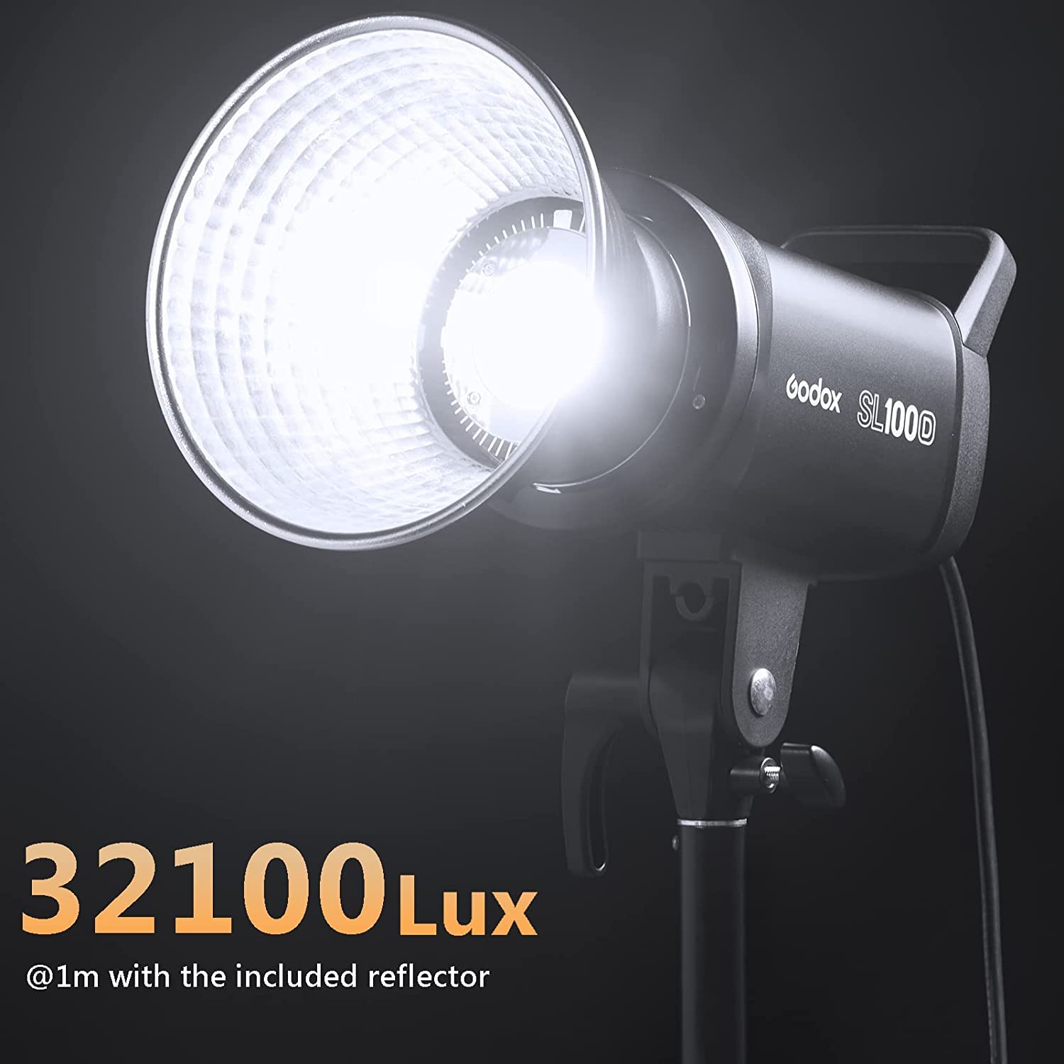 Godox Sl100D Daylight Led Video Light, 100W 5600K 32100Lux @1M Cri 96+Tlci 97+ Bowens Mount Cob Led Continuous Light, 8 Fx Effec