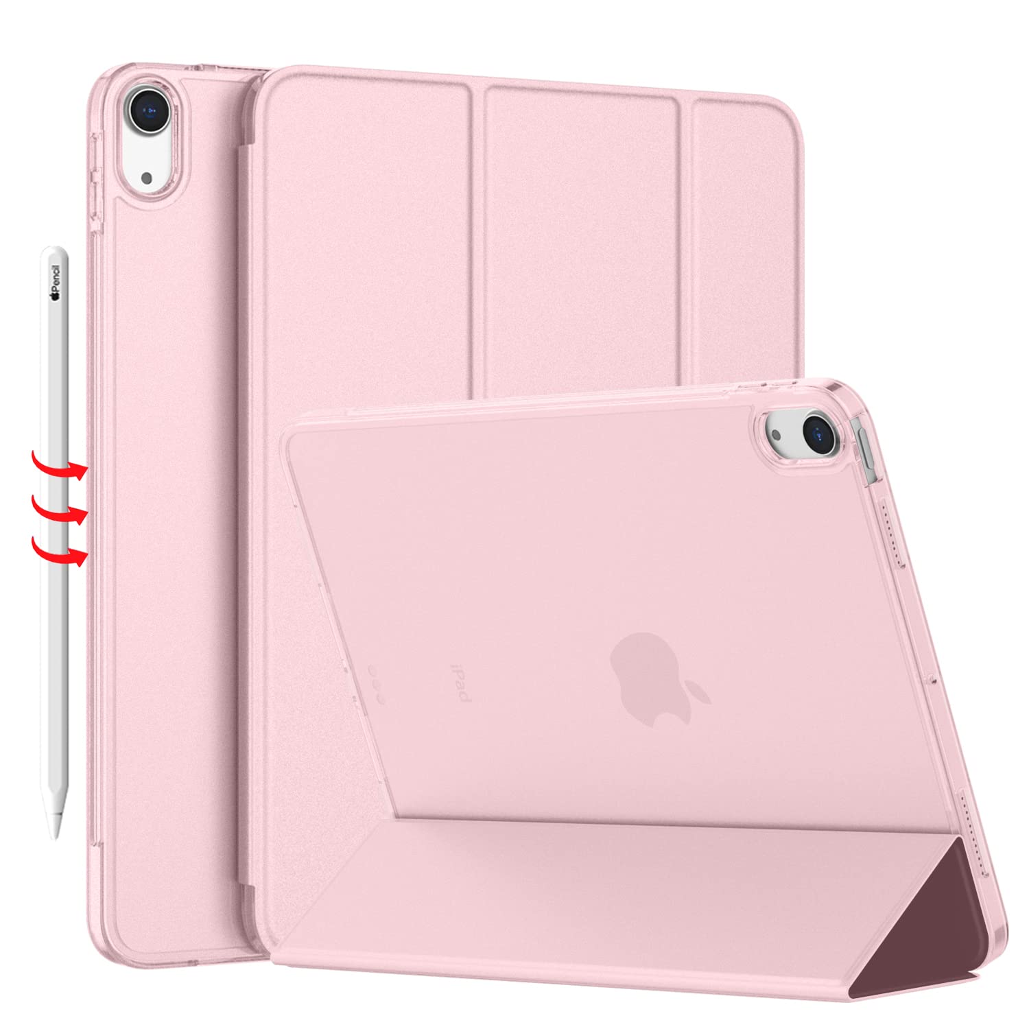 Imieet Ipad Air 11 Inch Case   Slim Cover With Translucent Frosted Hard Back [Support Touch Id] (Pink)