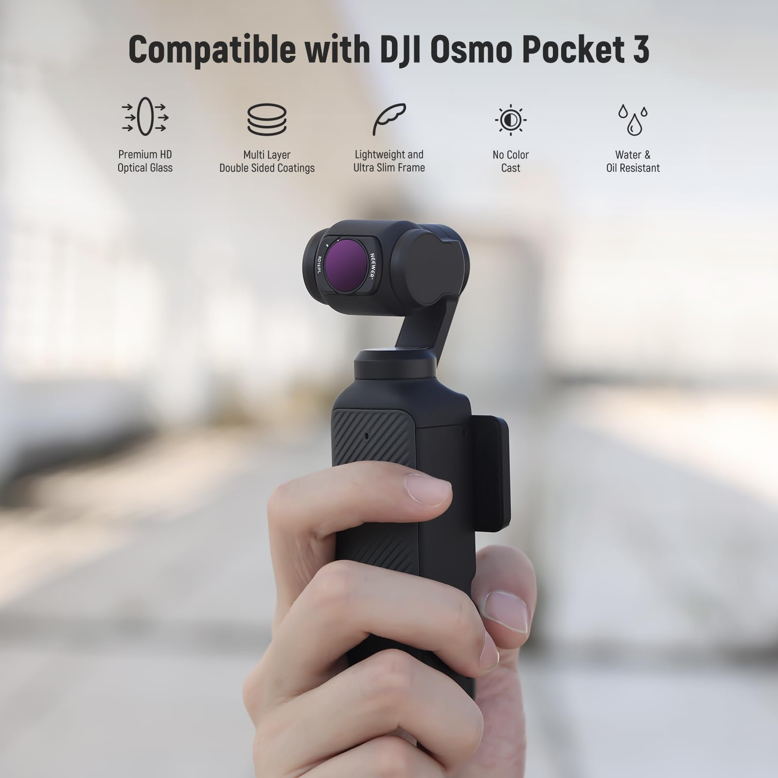 Neewer Magnetic Nd & Cpl & Effect Filter Set For Dji Osmo Pocket 3, 14 Pack Hd Cpl Nd8 Nd16 Nd32 Nd64 Nd128 Nd256 Nd1000 Nd8/Pl
