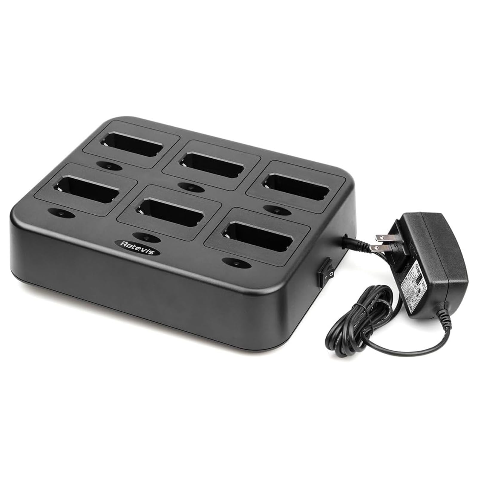 Retevis Rt22 Walkie Talkie Charger, Six Way Charger, Multi Unit Charging Station, Compatible With Retevis Rt22 Rt22S Rb19 Rb19P Rb39 Rb39P Walkie Talkie (1 Pack)