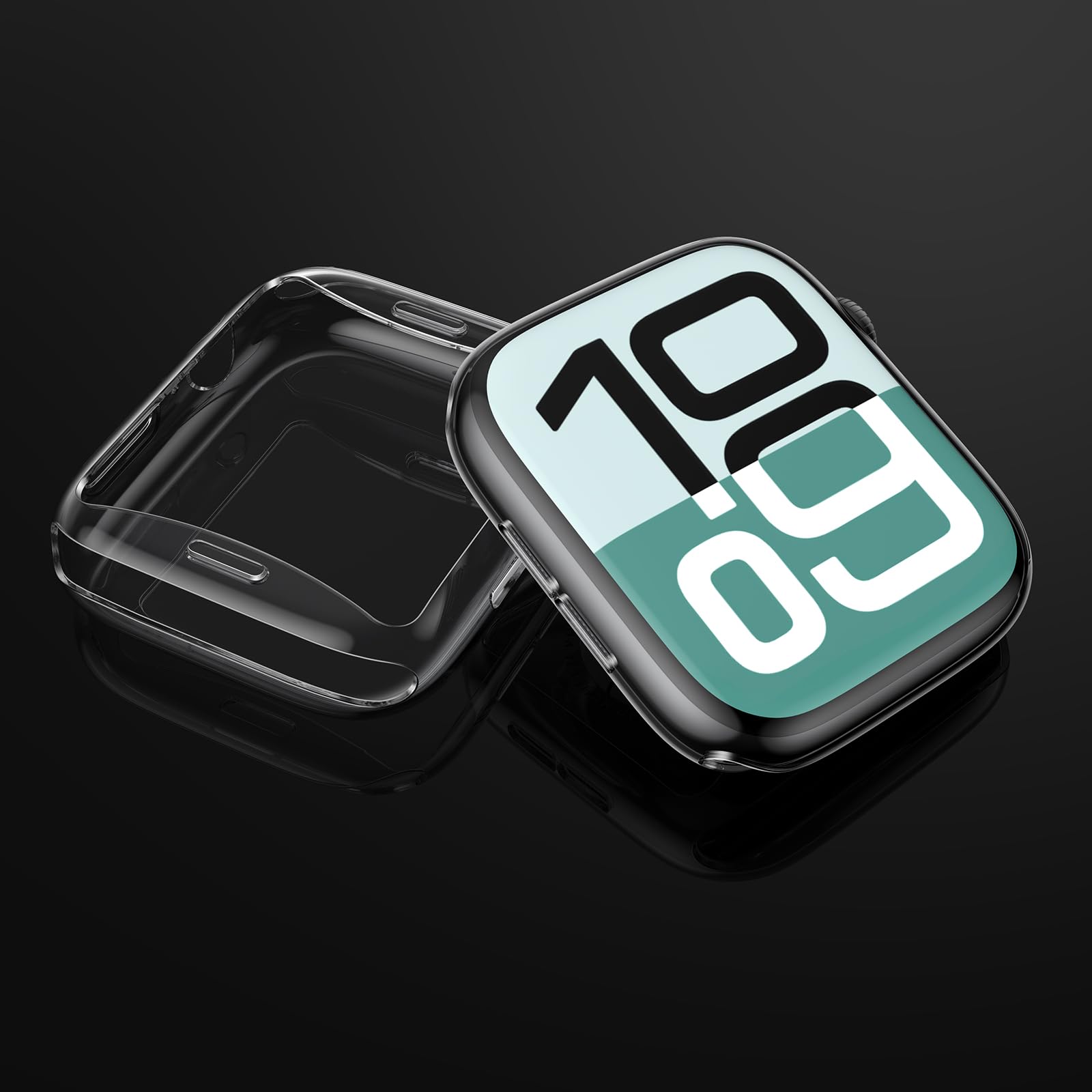 JULK Apple Watch Case Series 10 (2024) 46mm, Full-Body Soft TPU Protector, Ultra-Thin, Shockproof, Transparent - 2 Pack