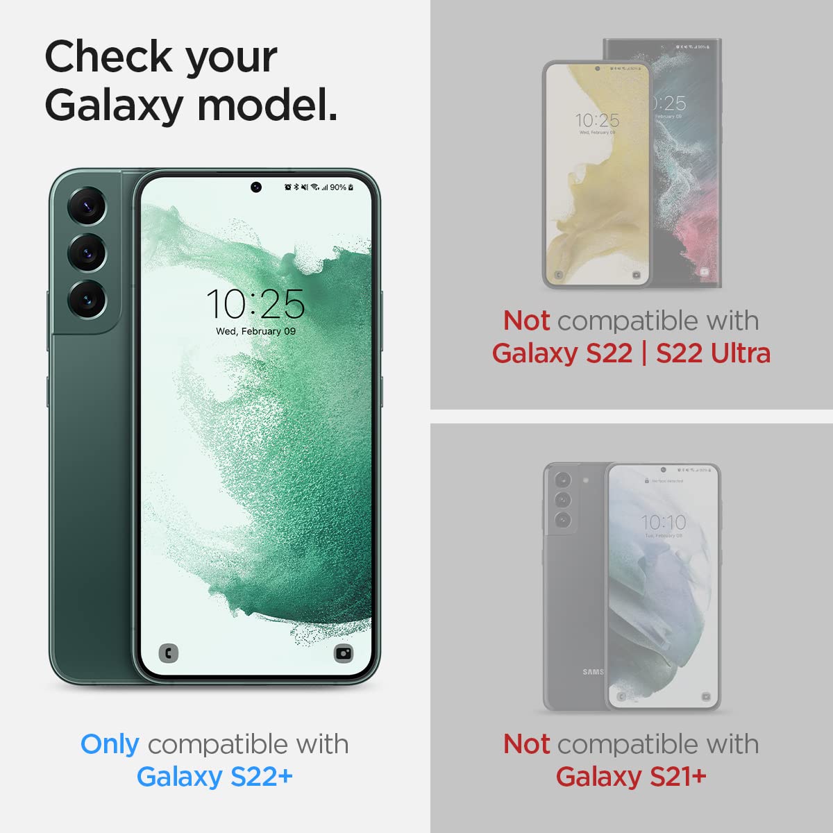 Spigen Tempered Glass Screen Protector Glastr Ez Fit] Designed For Galaxy S22 Plus Case Friendly]   2 Pack