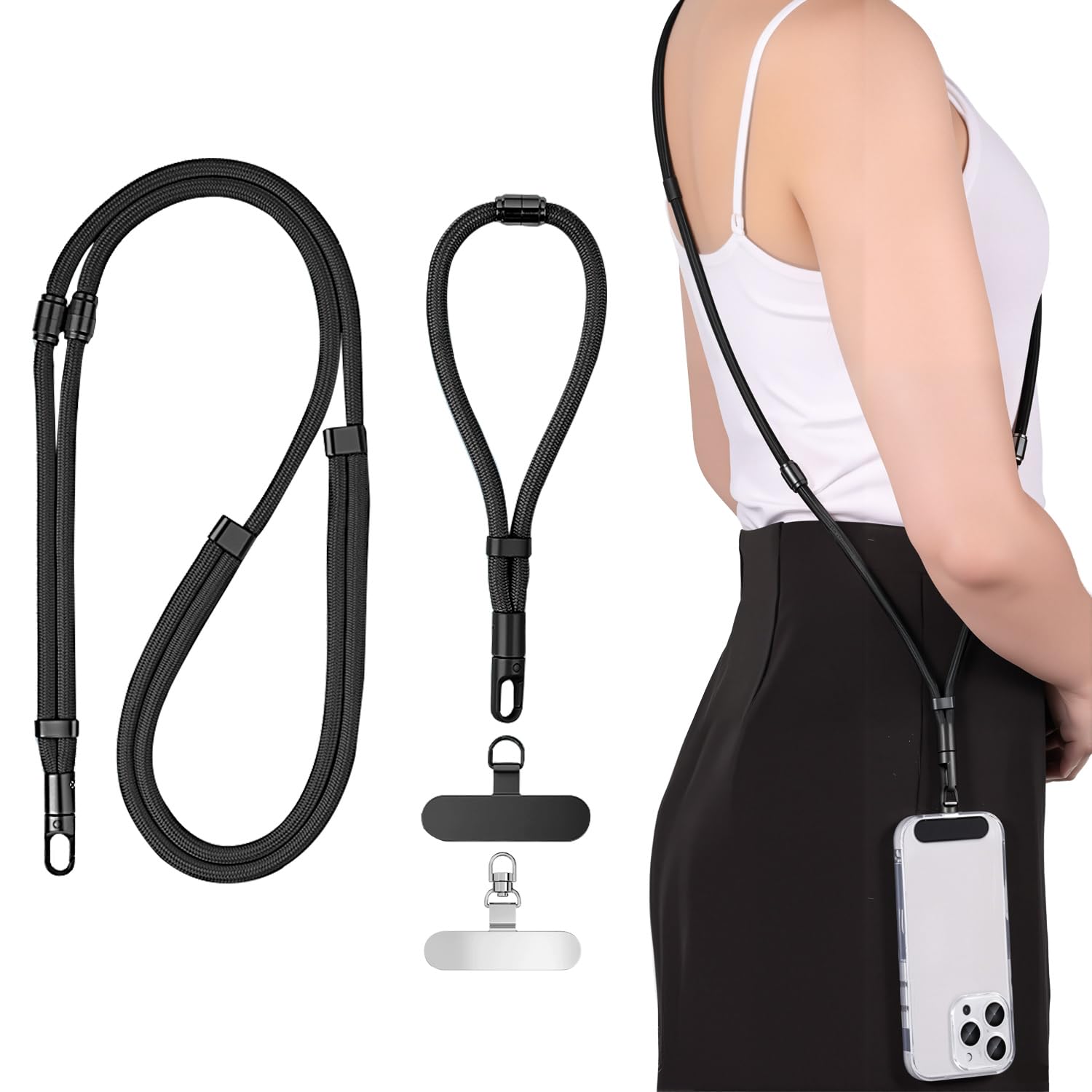 Nearawing 3-In-1 Adjustable Phone Lanyard - Crossbody/Neck/Wrist Strap For Iphone & Android