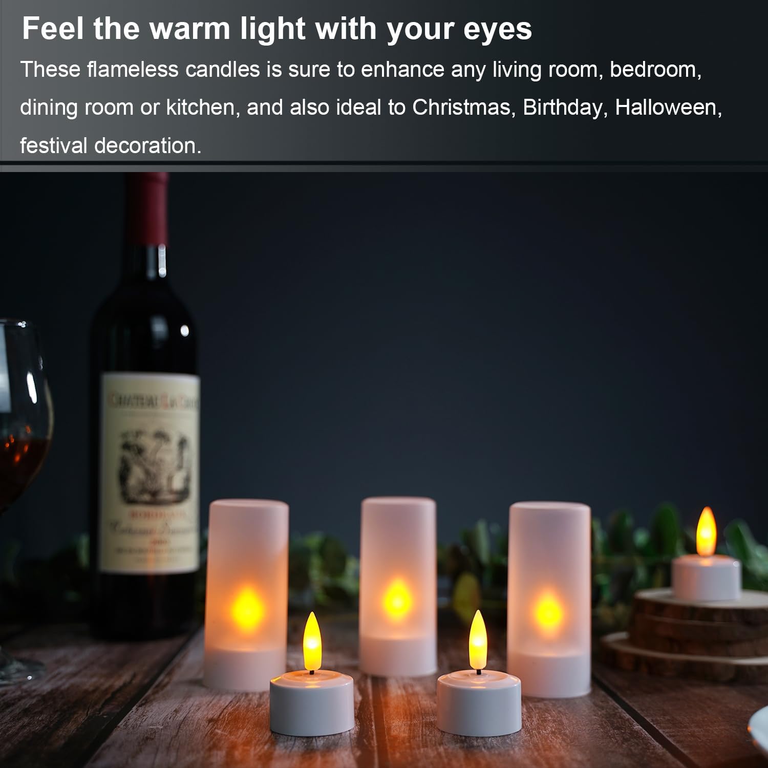 Xyseamf Rechargeable Candles Flameless Flickering Led Tea Lights With Remote & Timer And White Base For Home, Restaurants,Weddin