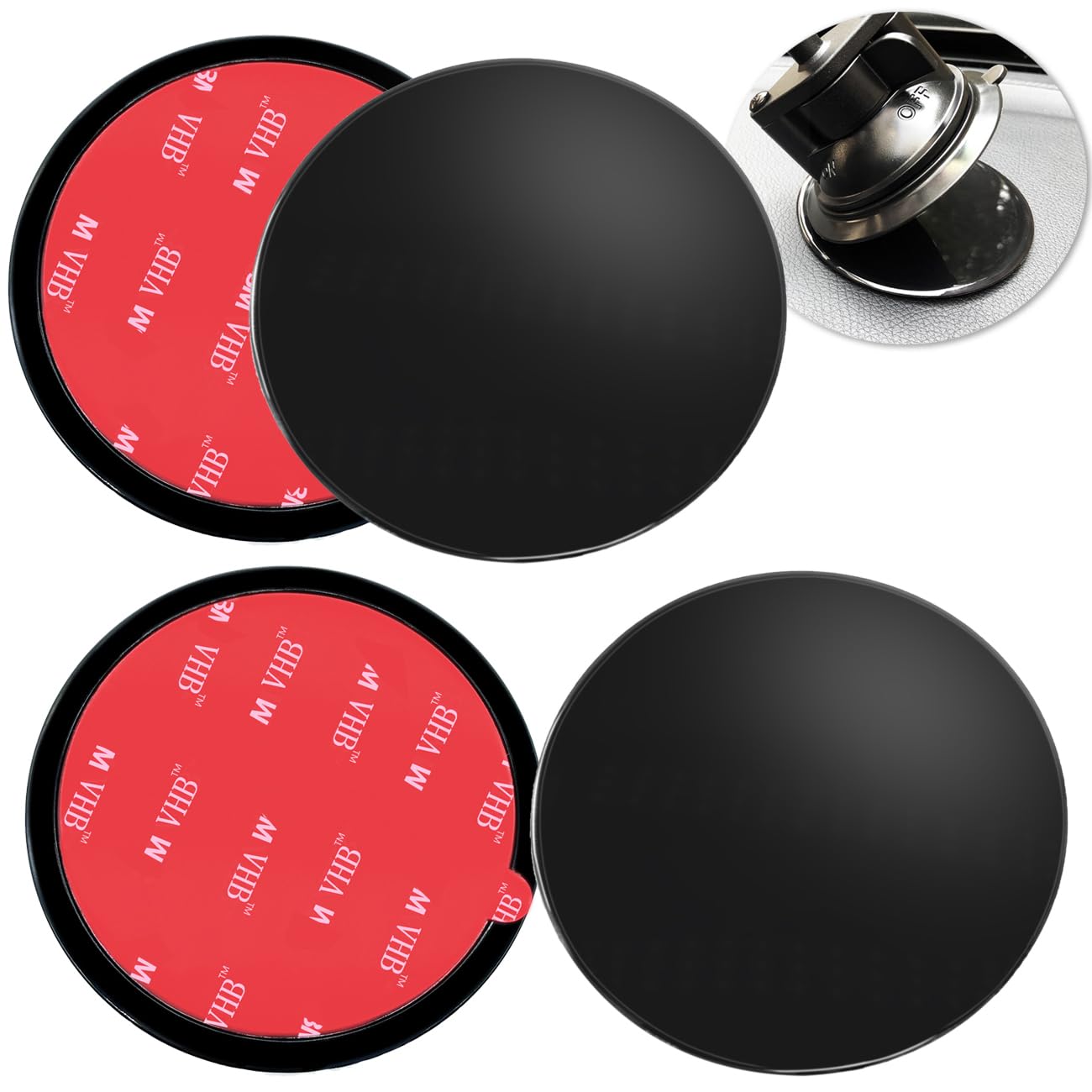 4 Pack 73Mm/2.87'' Adhesive Dashboard Pad Mounting Disk, Universal Suction Cup Mounting Disc For Suction Cup Phone Holder Mount 
