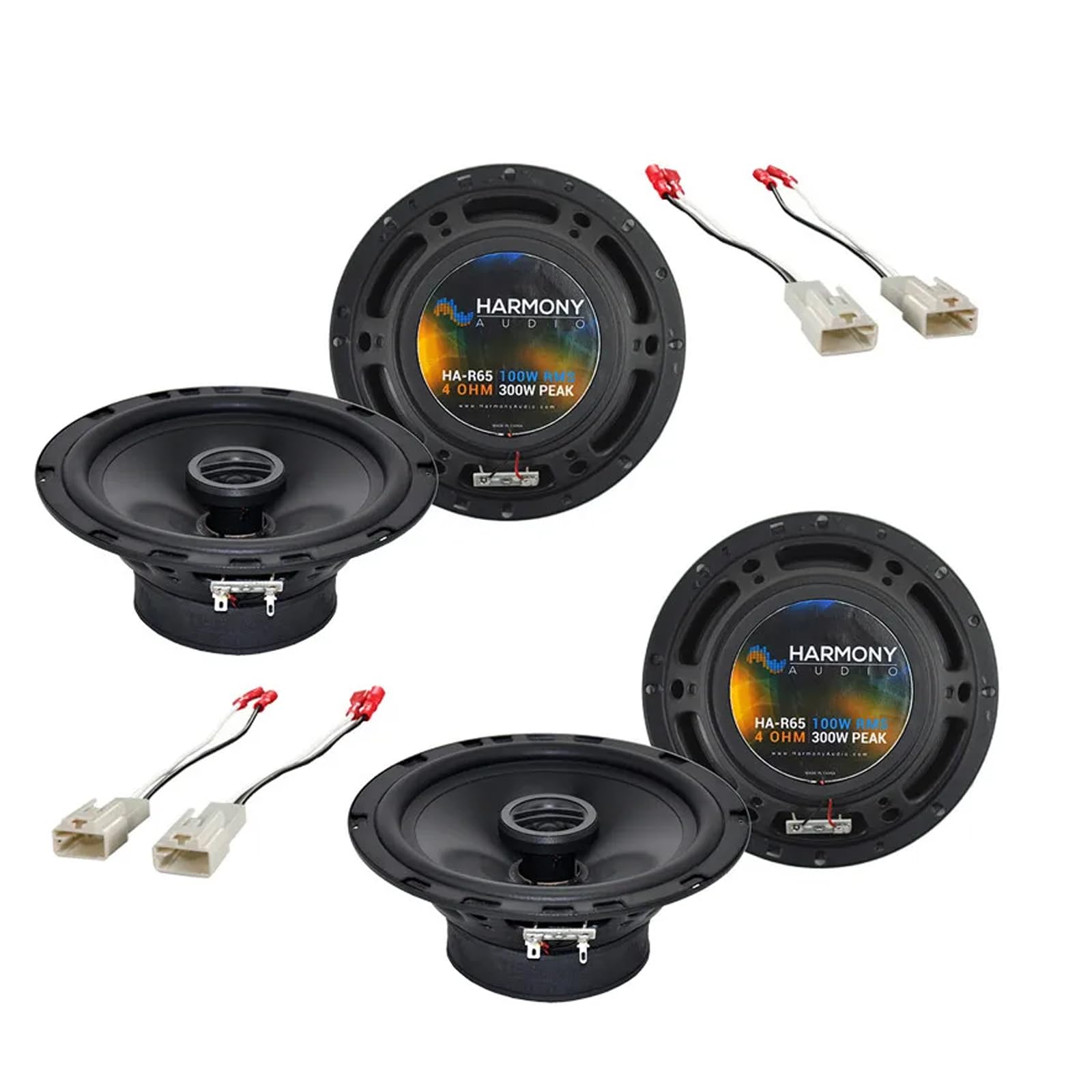 Harmony Audio HA-R65 Compatible with Scion xB 2004-2015 Car Stereo Rhythm Series 6.5 Replacement 300W Speakers and HA-728104 Fac