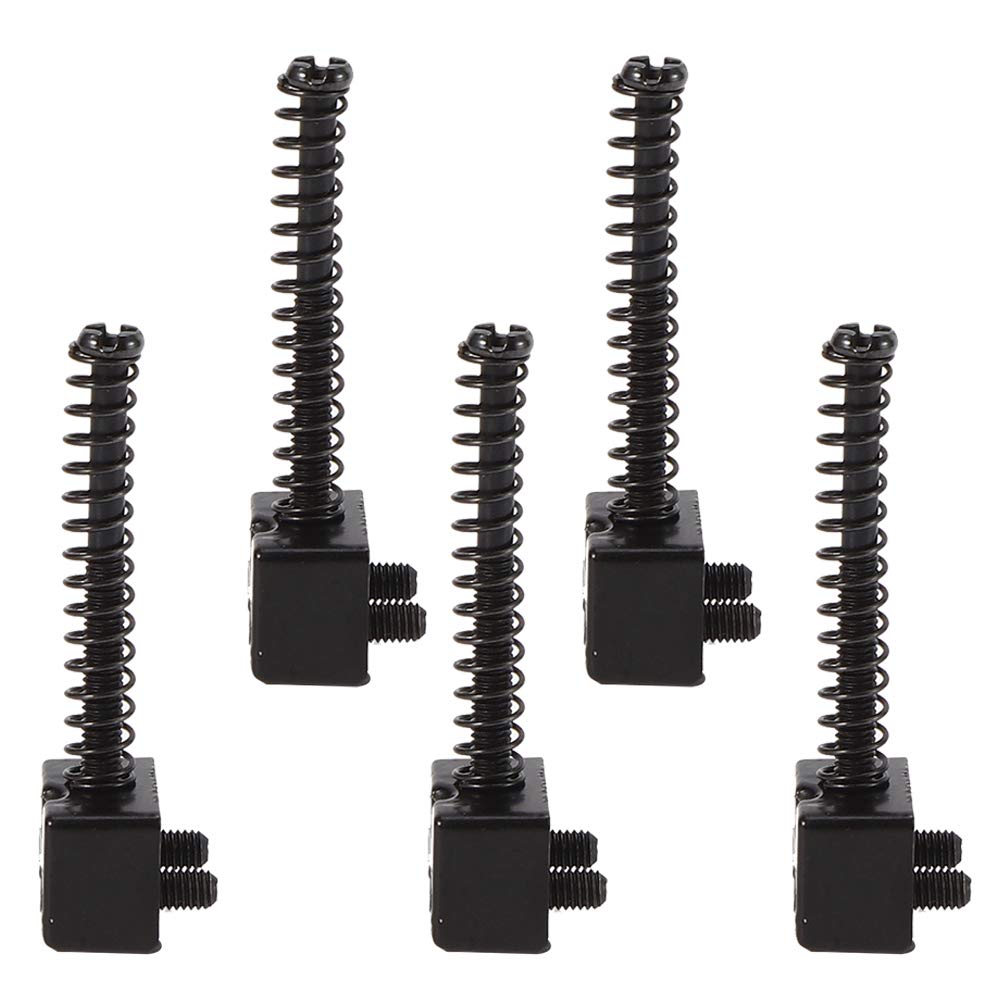 5Pcs 5 String Bass Bridge String Saddles Spring Screws For Bass Electric Guitar Kits(Black)