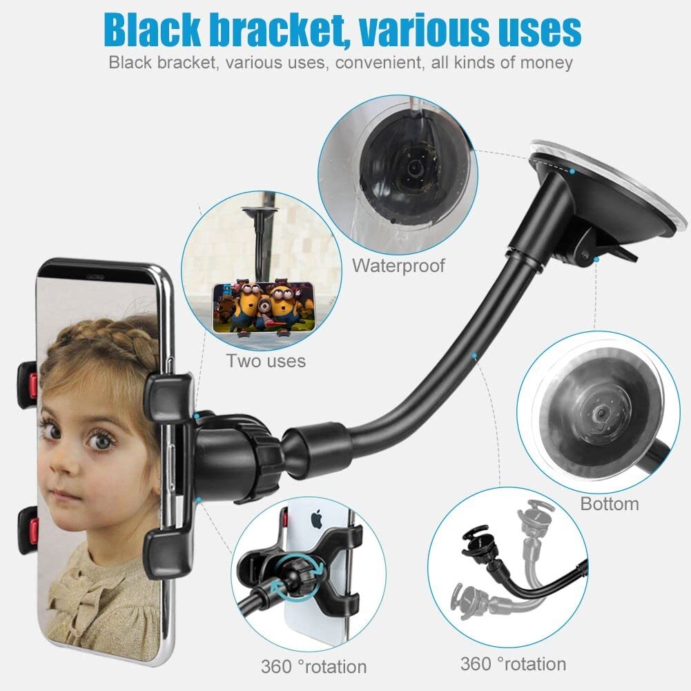 Loyaforba Car Phone Mount, Universal Phone Holder For Car Cell Phone, 360 Degrees Dashboard Desk Wall Bracket For Gps Navigation