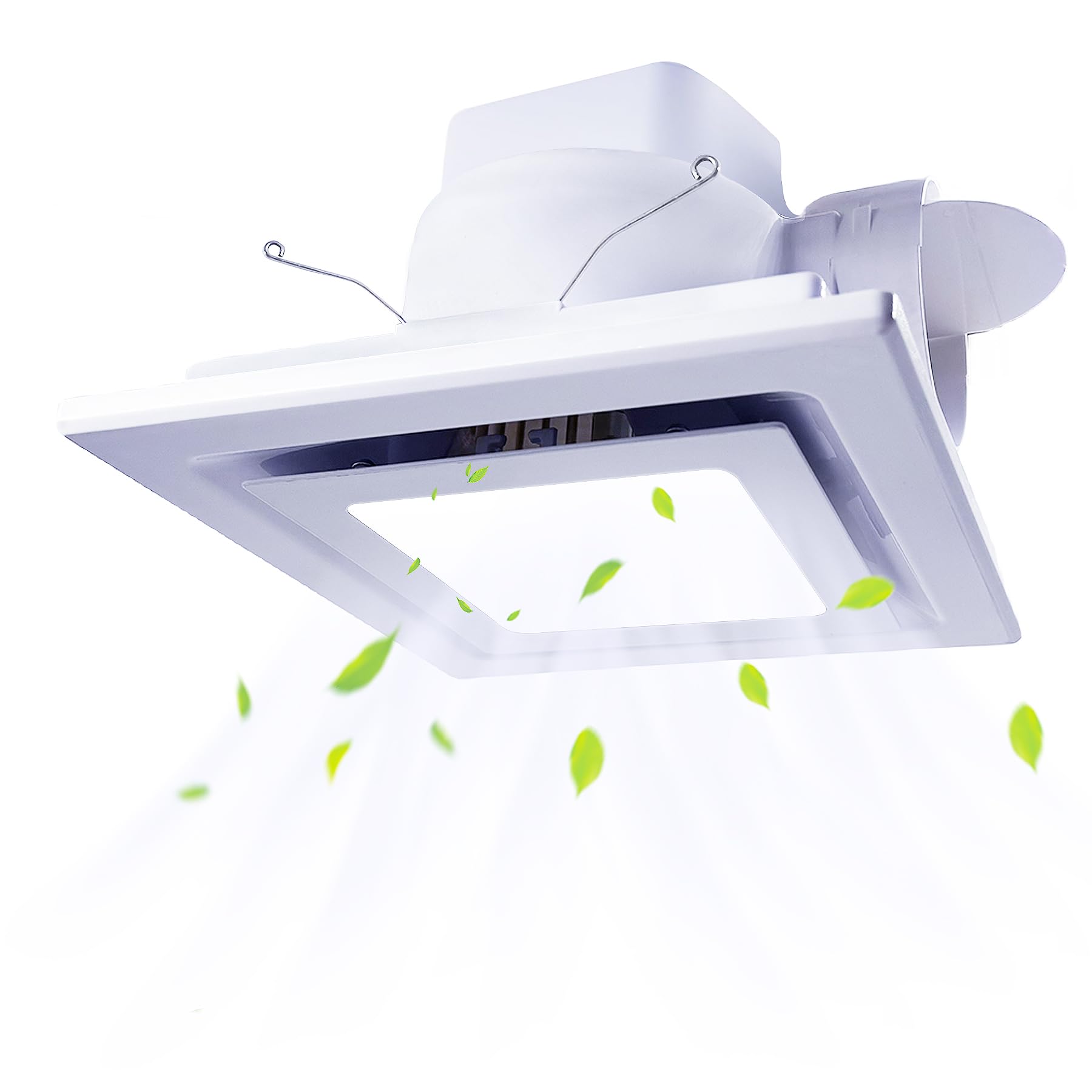 Yopmb Bathroom Exhaust Fan With Led Light ,Square Ceiling Mount Quiet Exhaust Fan For Shower/Bathroom/Office/Home/Restroom,1.0 S