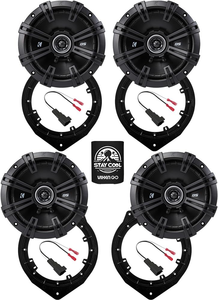 KICKER Front and Rear Door 6.5 Speakers Kit for Chevrolet Trax 2015-2016 Upgrade Kit - 2 Pairs of KS Series 6 1/2 Inch Coaxial S