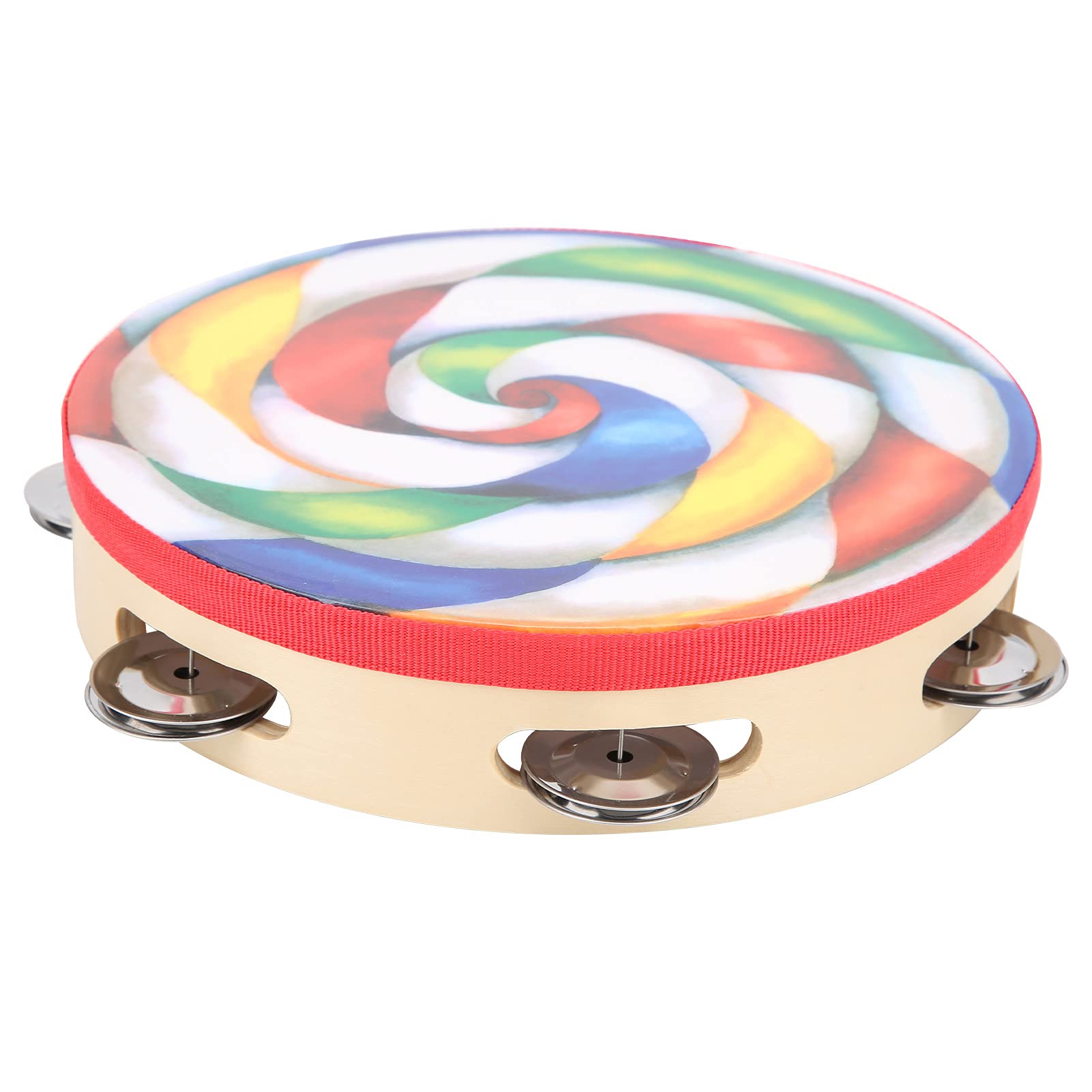 Single Row Bell Drum, Colorful Stainless Steel Bells Tambourine for Children for Rhythm Training(color)