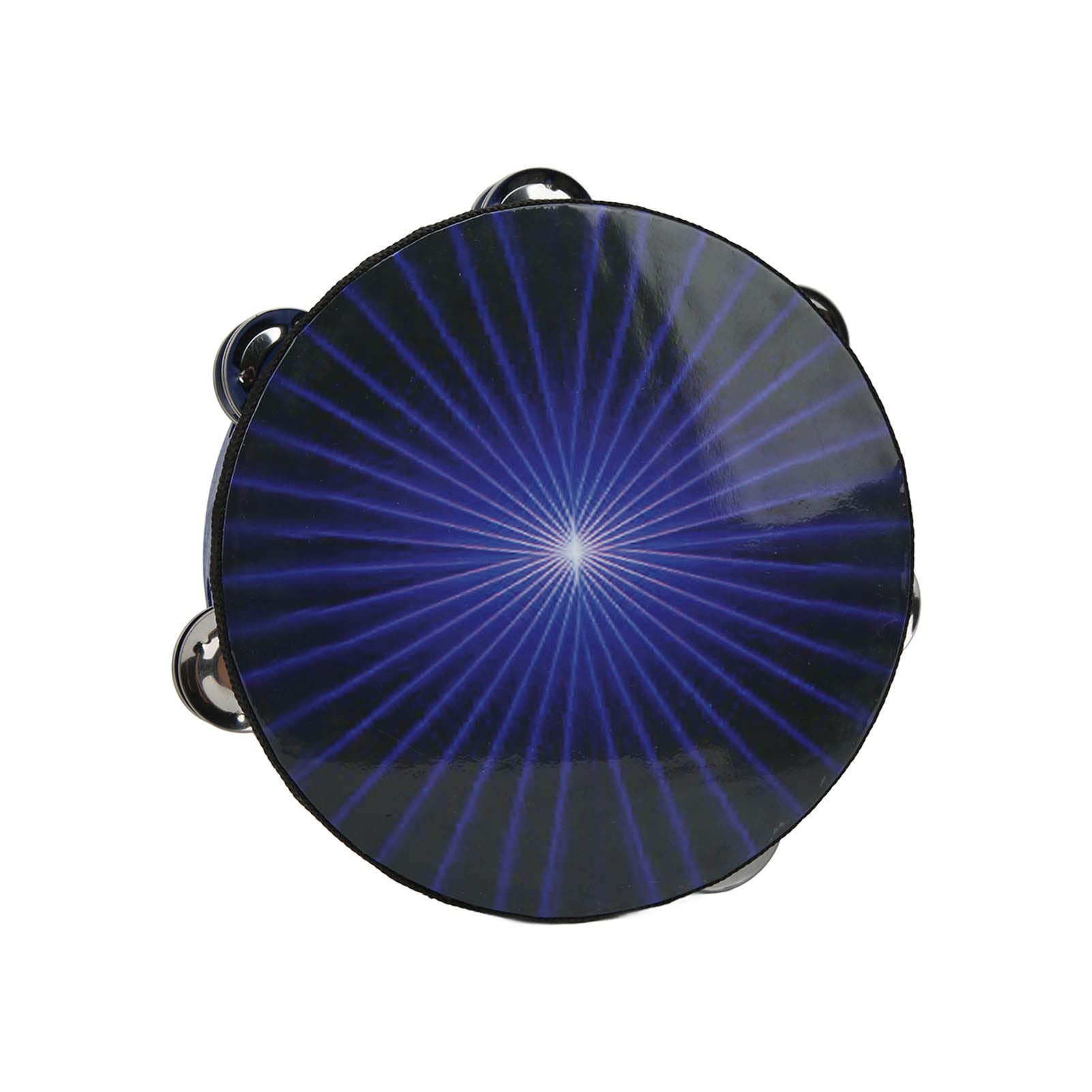 Percussion Jingles Bell, Blue Birch Instrument 8in Tambourine Standard Design Pretty Sound for Karaoke for Party