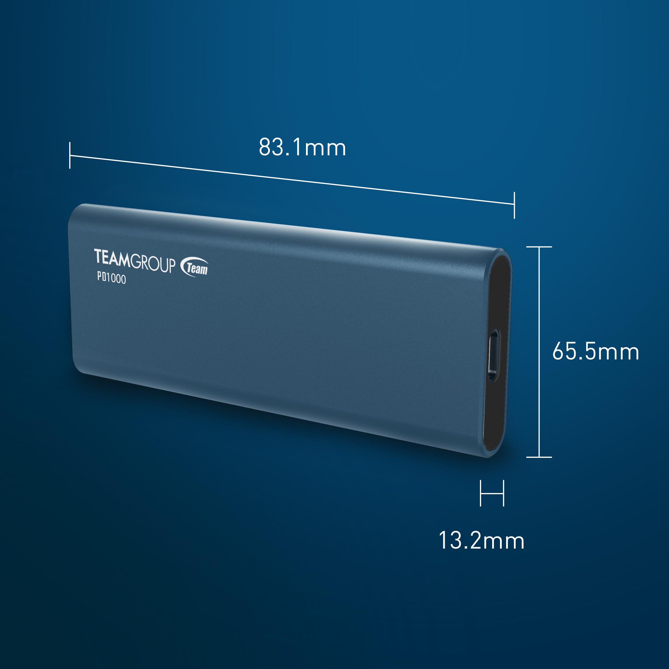 Teamgroup Pd1000 2Tb Aluminum Portable External Solid State Drive Ssd, Read Up To 1000Mb/S, Usb C, Usb A 3.2 Gen 2, Waterproof, Dustproof (Ip68), Shockproof, Pressure Resistant T8Fed6002T0C108