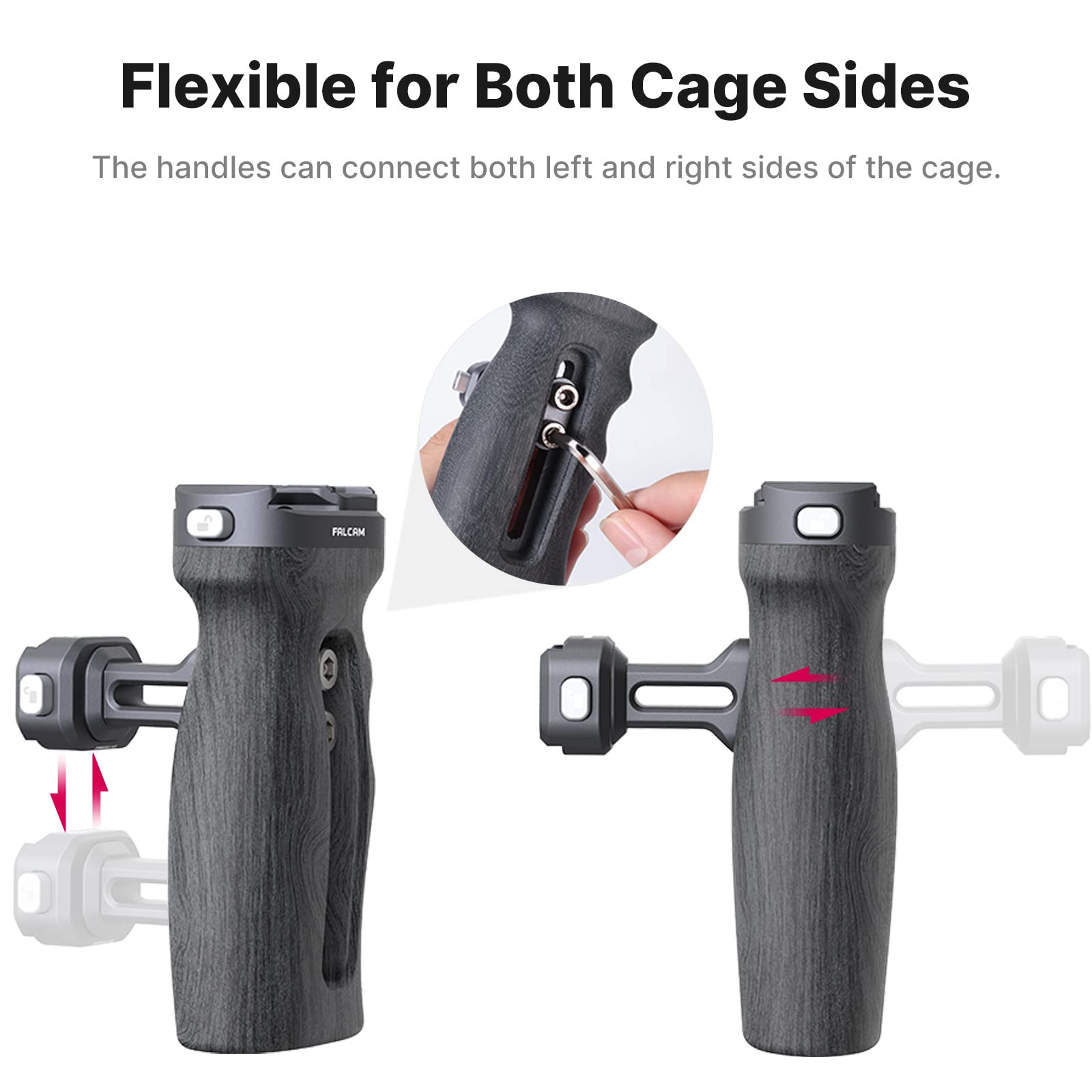 Falcam F22 Quick Release Handle, Camera Side Handheld Grip Convert 1/4 Thread To F22 Qr System, 22Mm Aluminum Video Shooting Acc