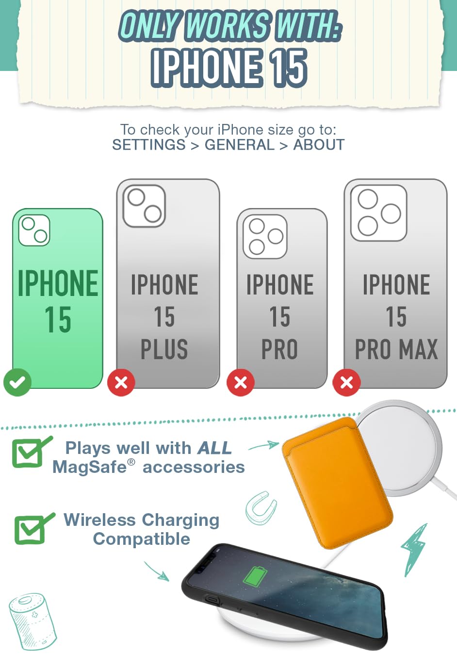 Smartish Iphone 15 Slim Case With Wallet For Magsafe Iphones   Gripmunk   Magsafe Compatible Thin Grip Cover + Detachable Magnet