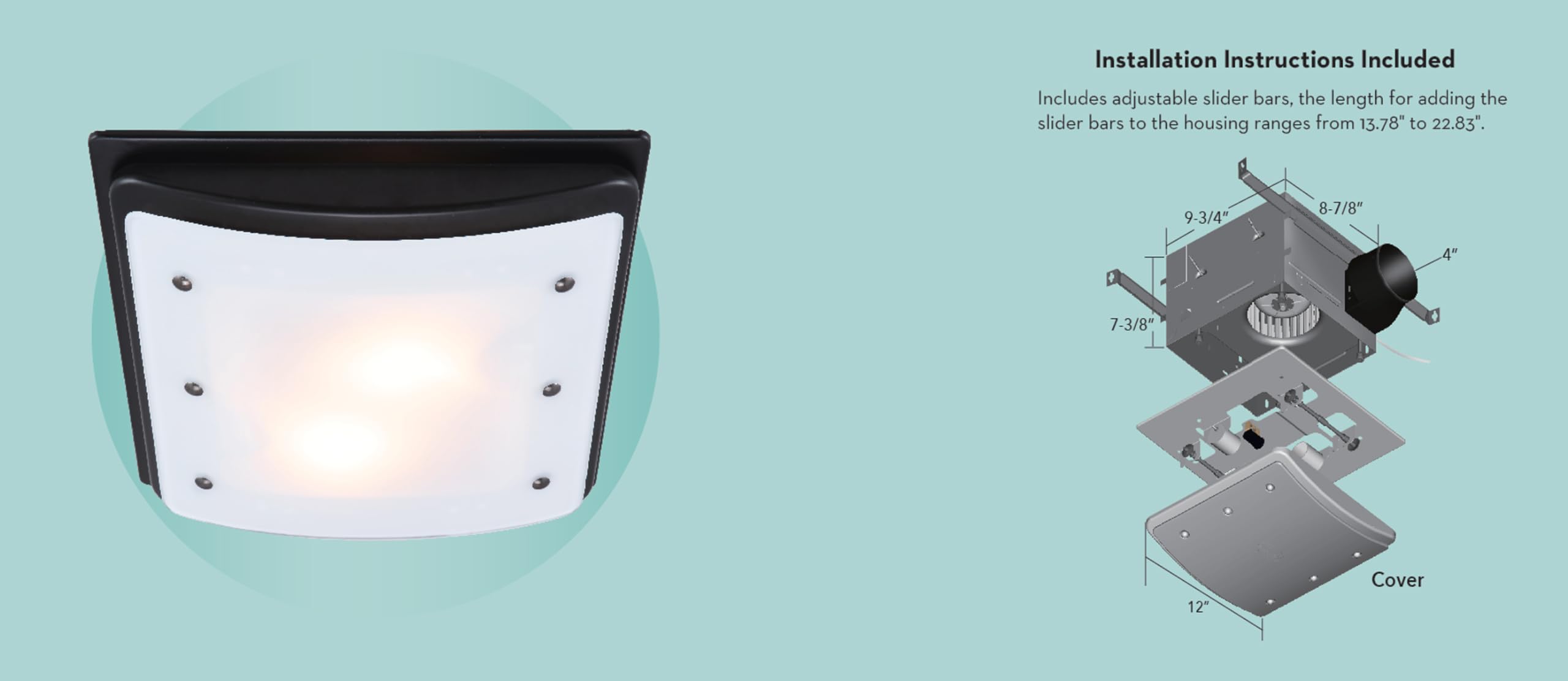 Good Housekeeping Buckingham (90068) Decorative 100 Cfm 2.0 Sones Bathroom Ventilation Exhaust Fan With Light & Night Light (Mat