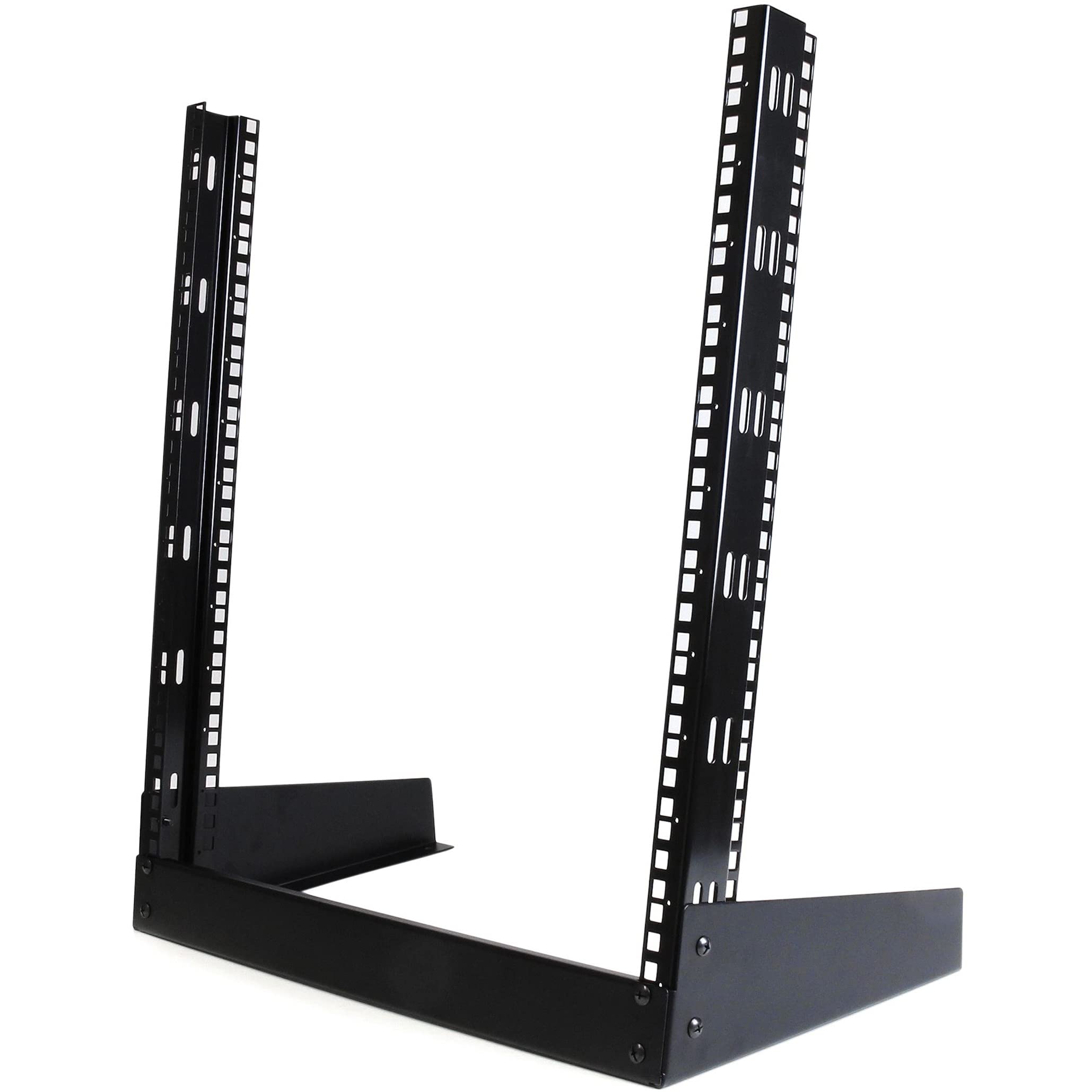 StarTech.com 2-Post 12U Desktop Server Rack, Small Open Frame 19in Computer Rack, Compact Network Rack for AV / Studio / Data / 