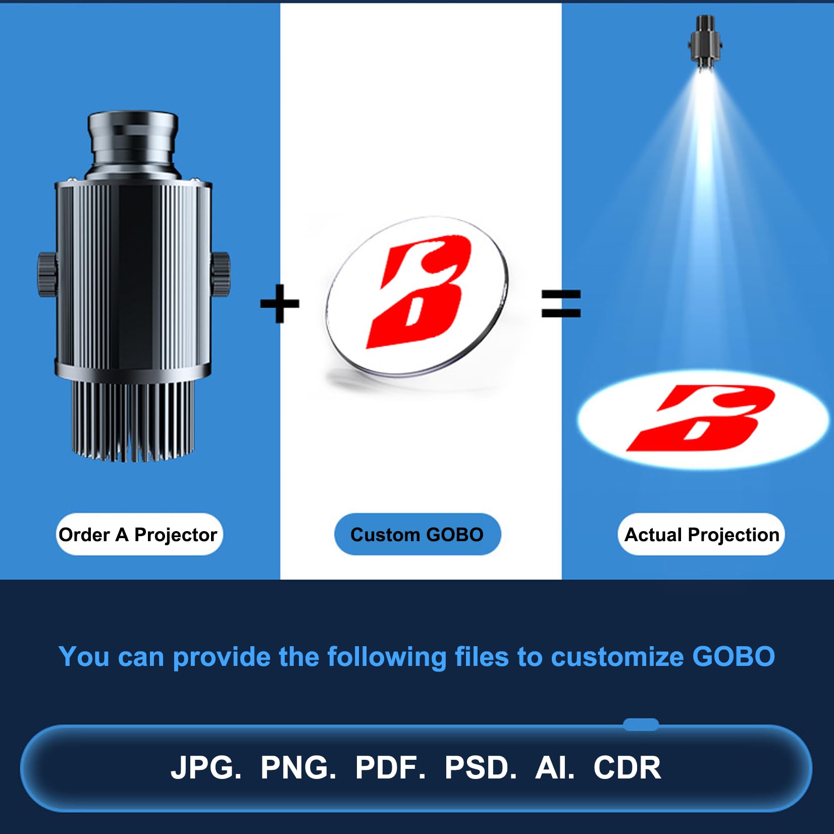 35W Led Gobo Projector Outdoor, Gobo Projector Custom Logo For Wedding Advertising, Rotating Image Gobo Light Logo Projector For